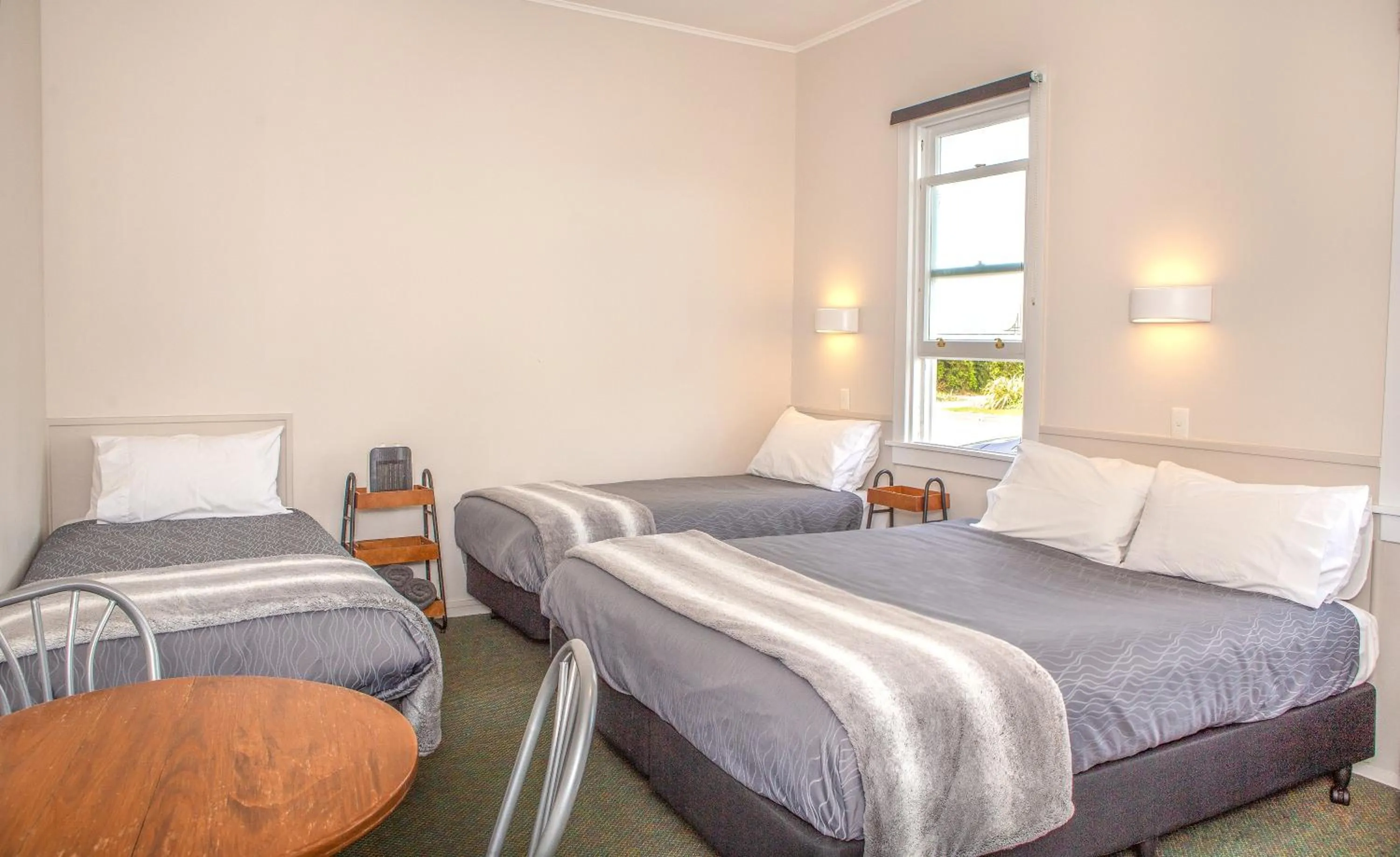 Bed in Hokitika Pioneer Hotel