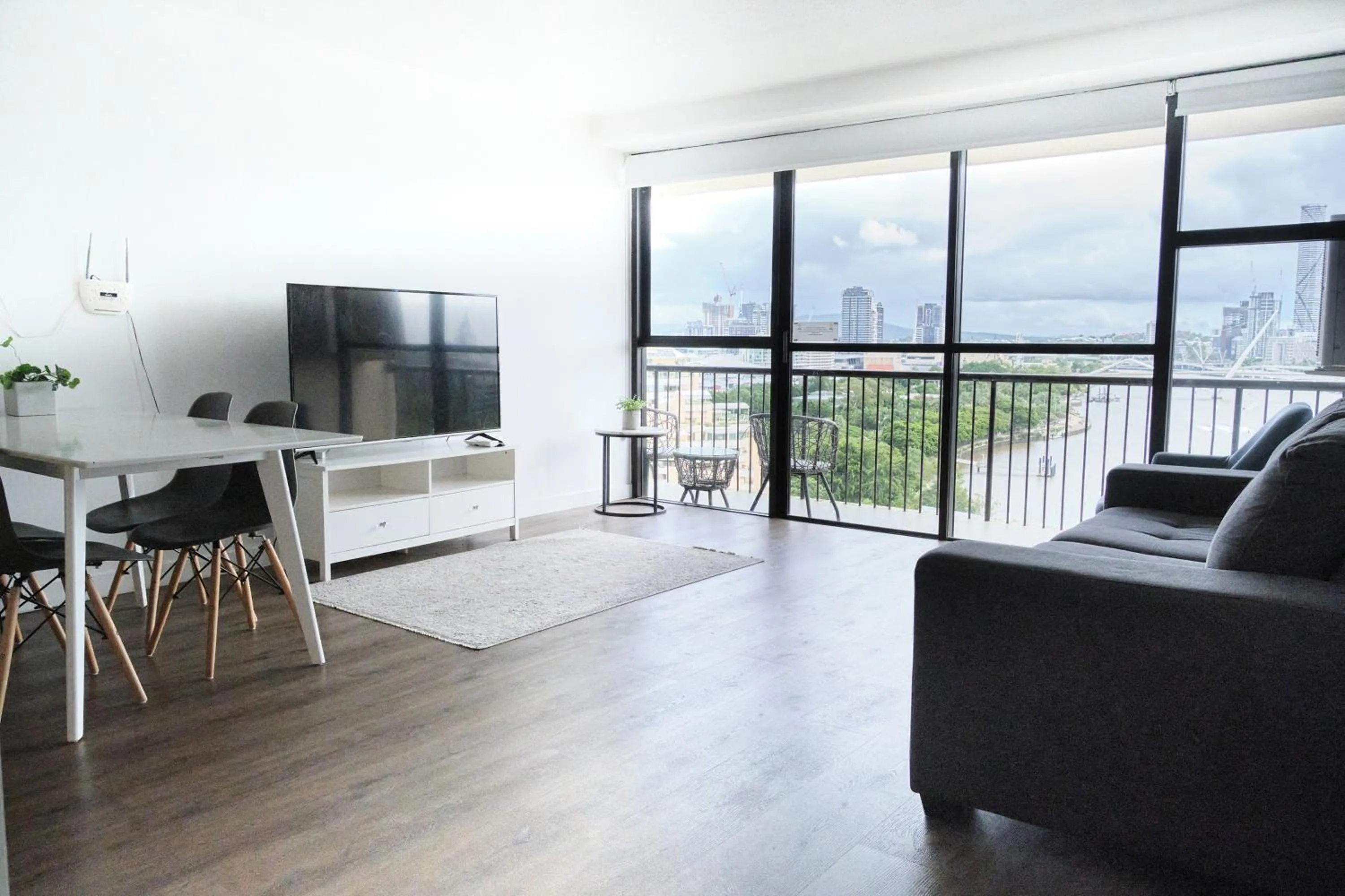 Seating area in River Plaza Apartments Brisbane Southbank