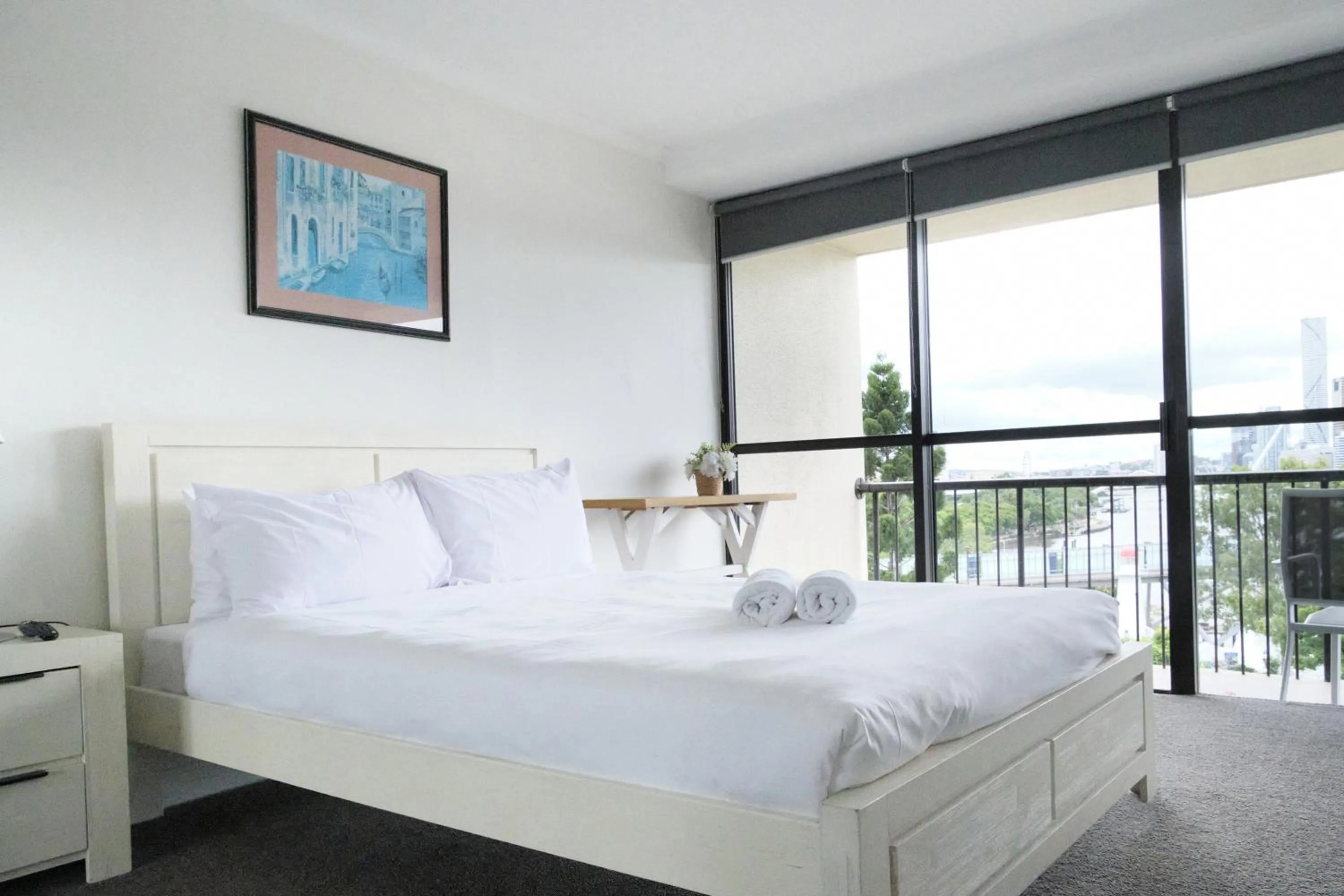 Bedroom, Bed in River Plaza Apartments Brisbane Southbank