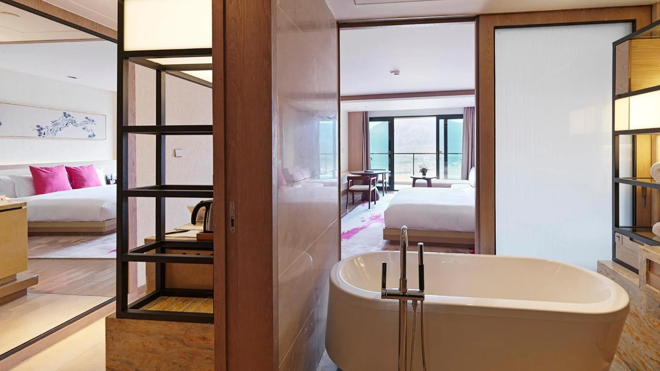 Bathroom, Bed in Crowne Plaza Ningbo Xiangshan Sea View by IHG