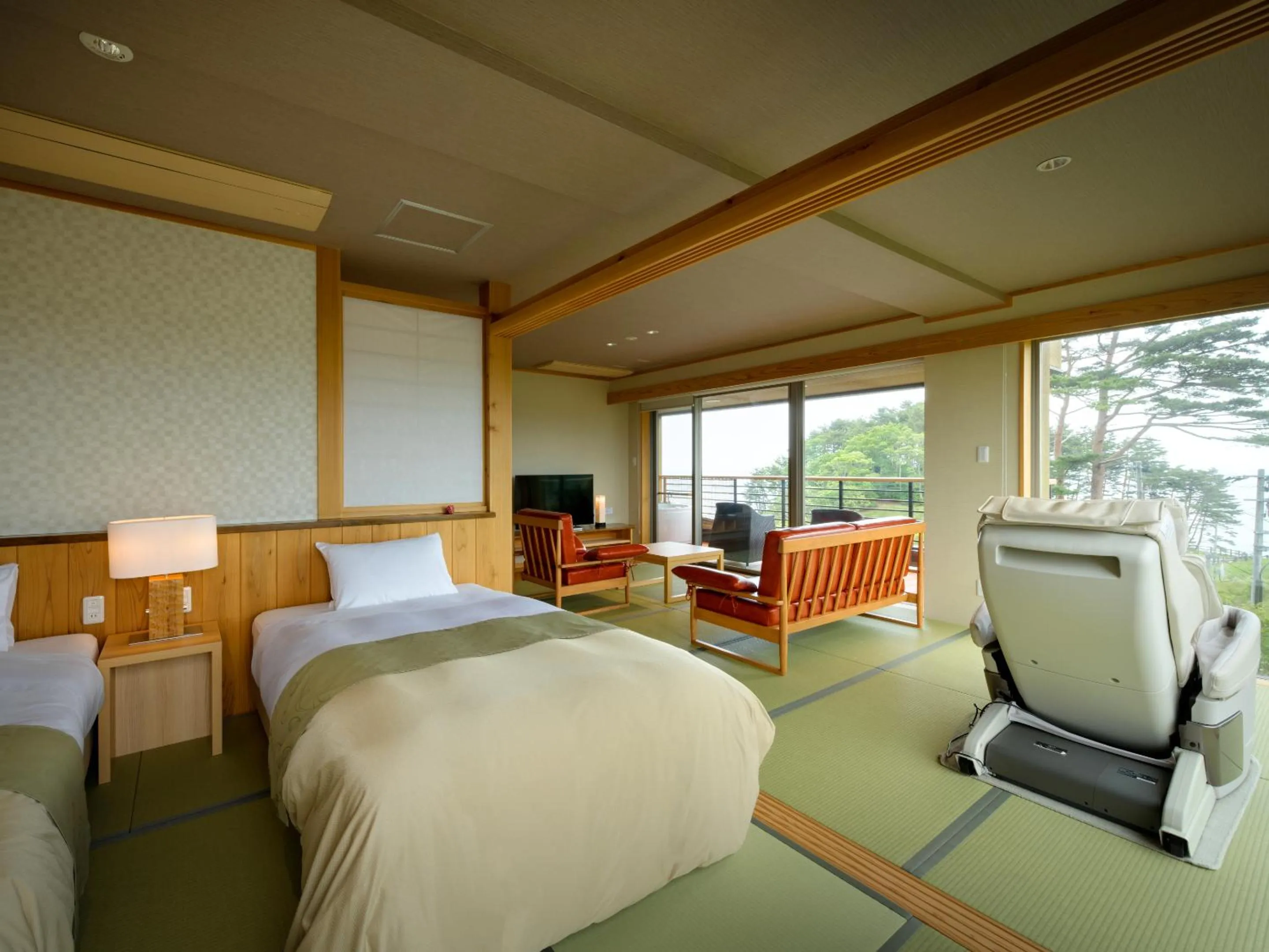 Photo of the whole room, Bed in Nagisatei Taroan