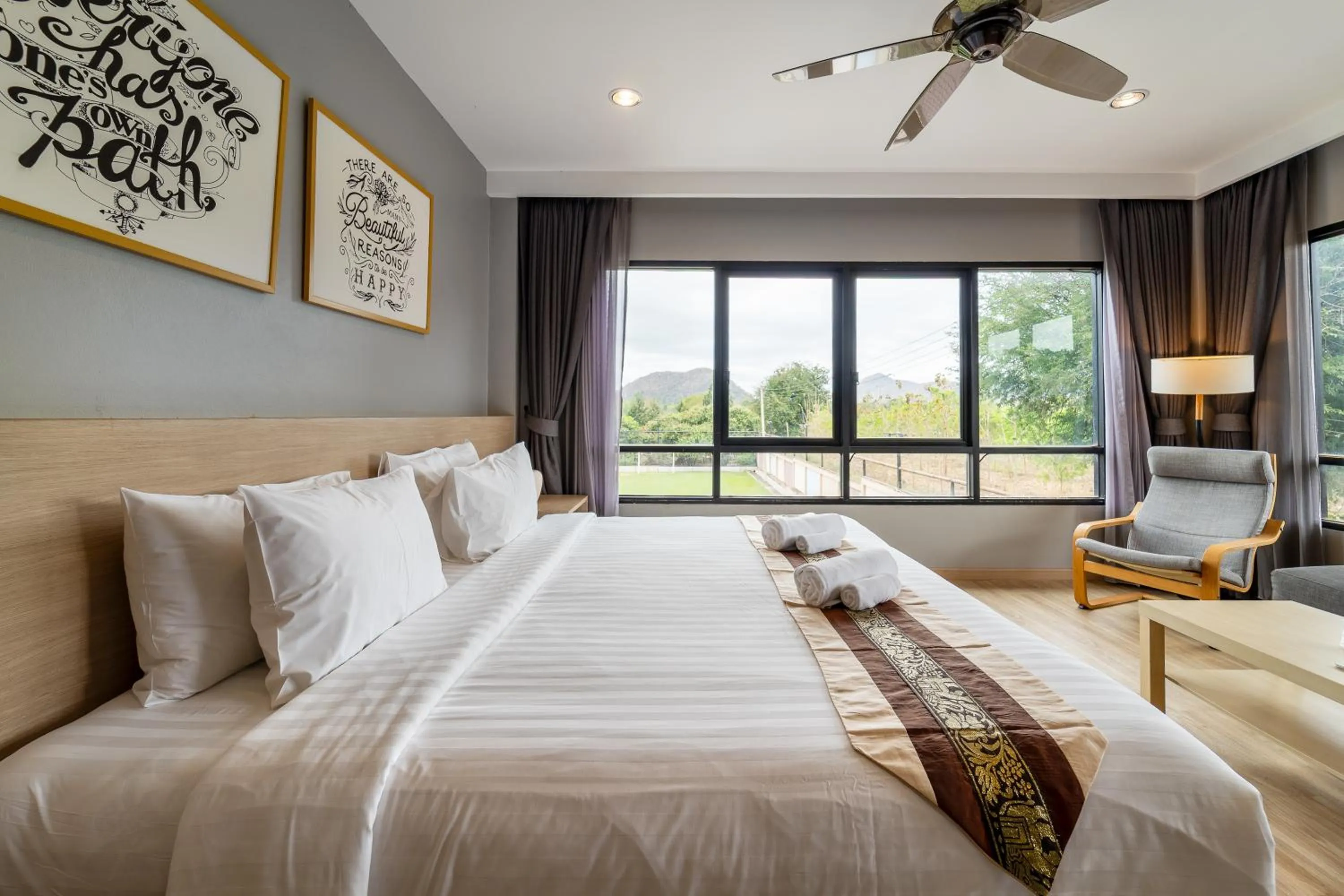 Bed in Grandsiri Resort KhaoYai