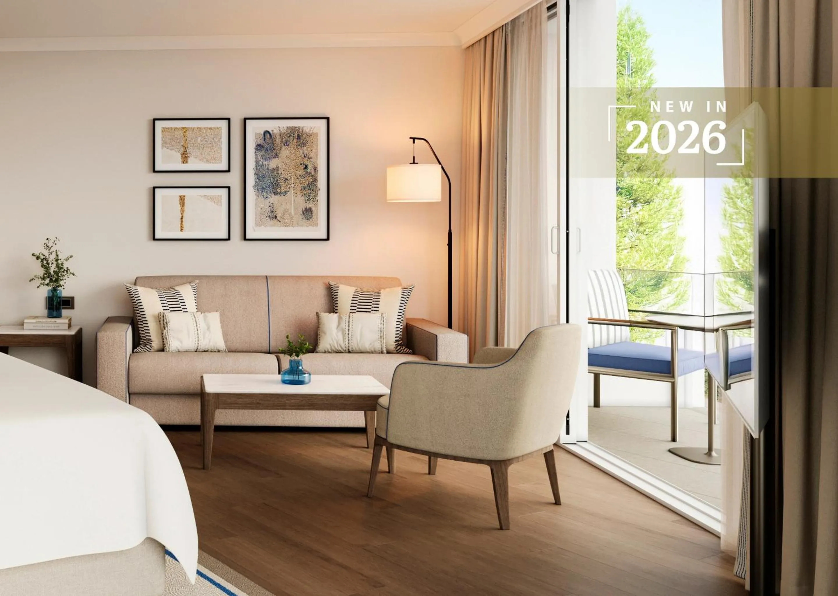 Balcony/Terrace, Bed in Amfora Hvar Grand Beach Resort