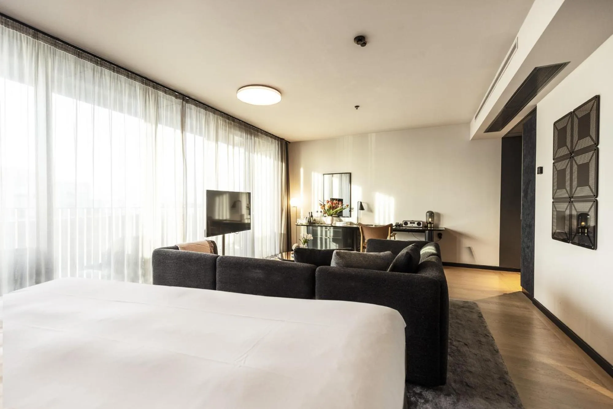 Photo of the whole room, Bed in At Six