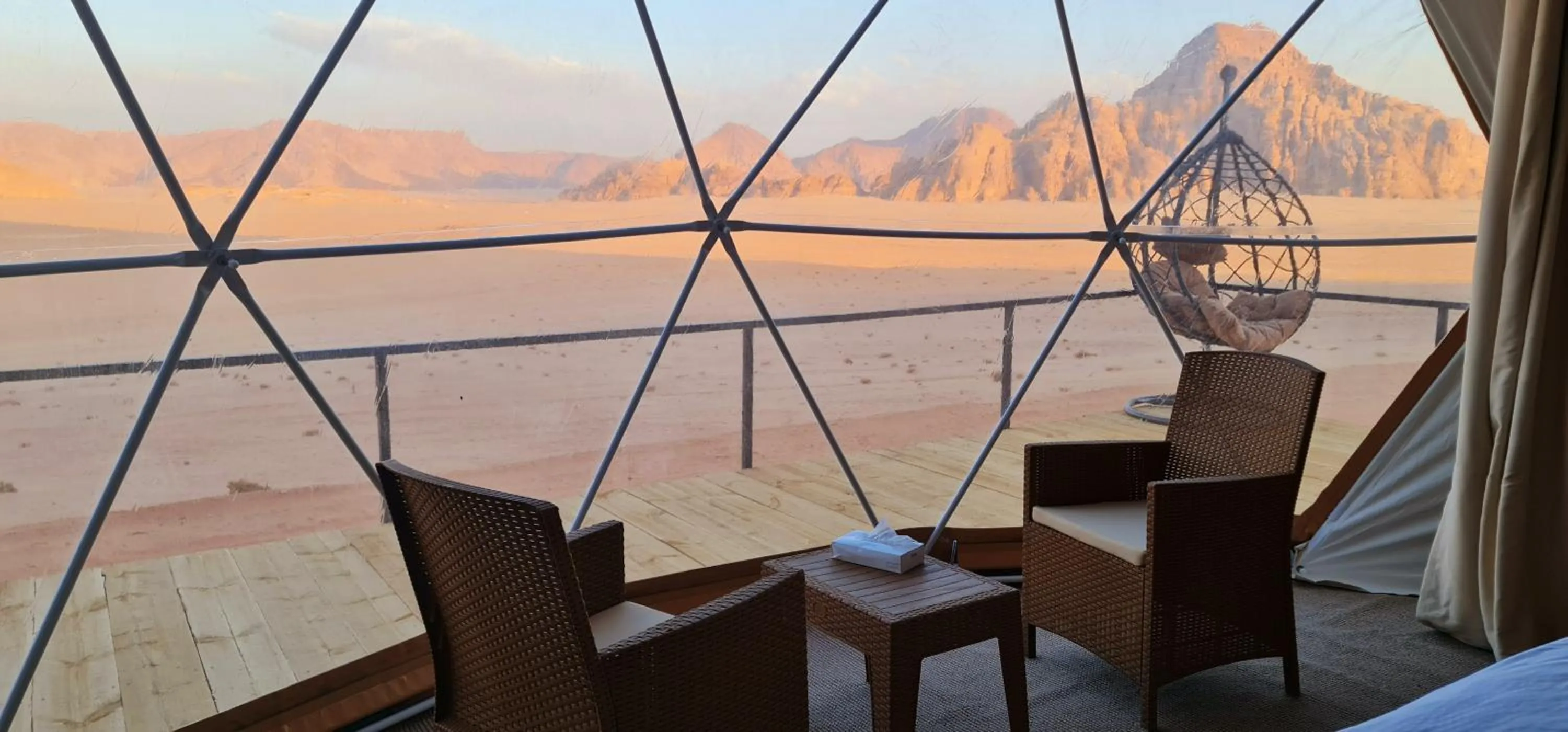 Seating area in Hasan Zawaideh luxury camp 2