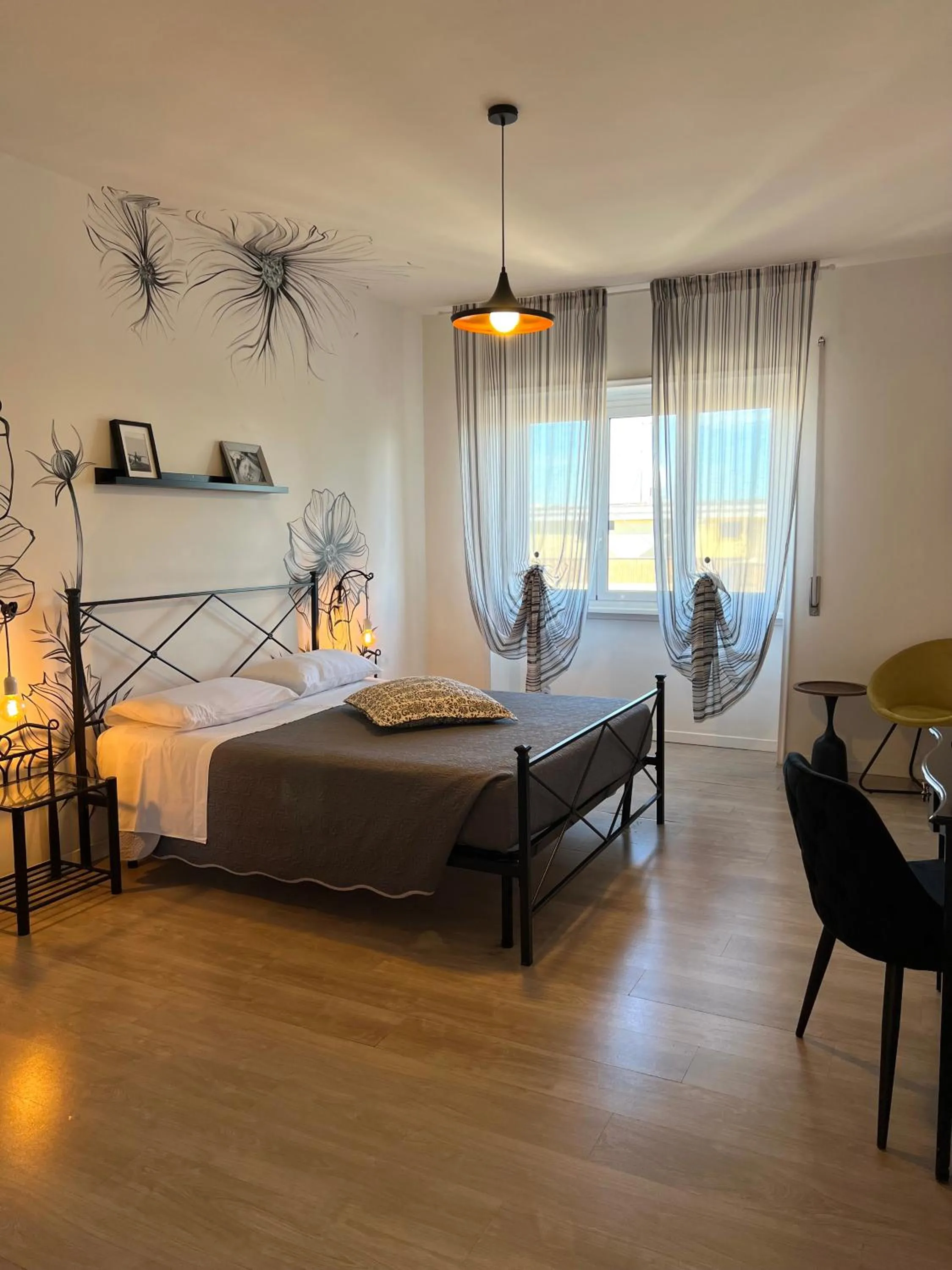 Bed in Eufonia Vinyl Friendly Apartment