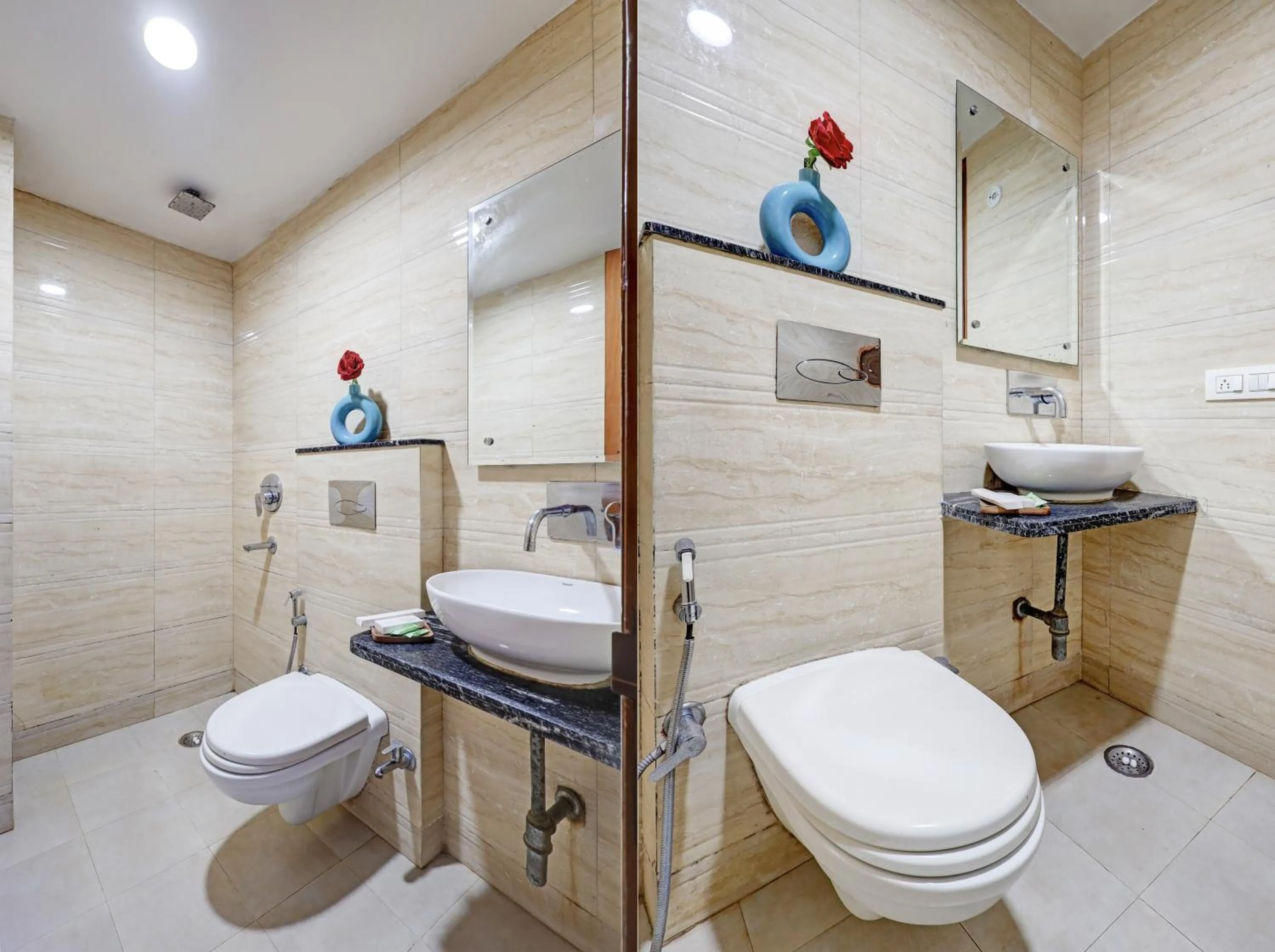 Bathroom in Tashkent Palace - Walk in from NDLS Station & RK Ashram Metro Station