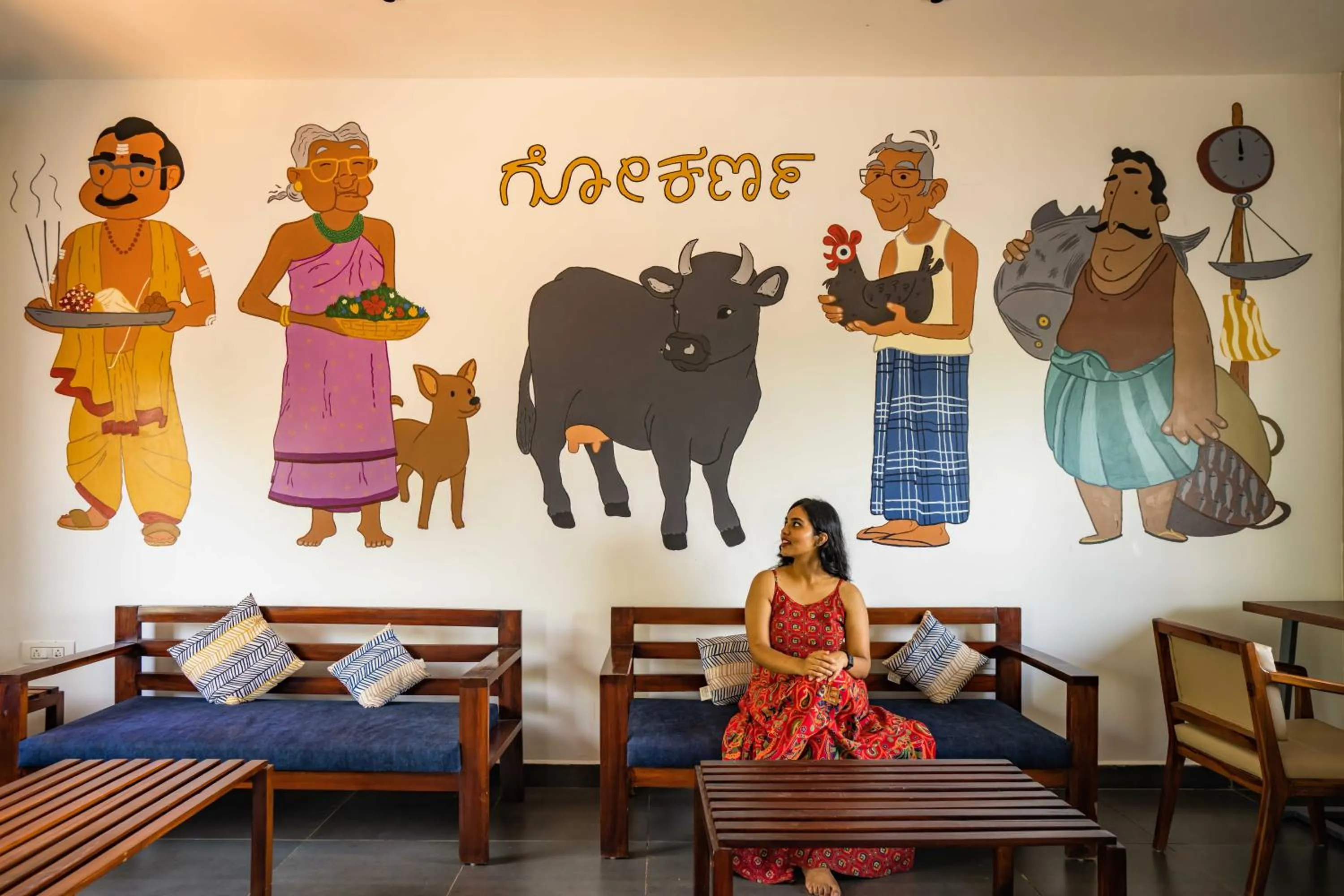 Living room in Zostel Gokarna