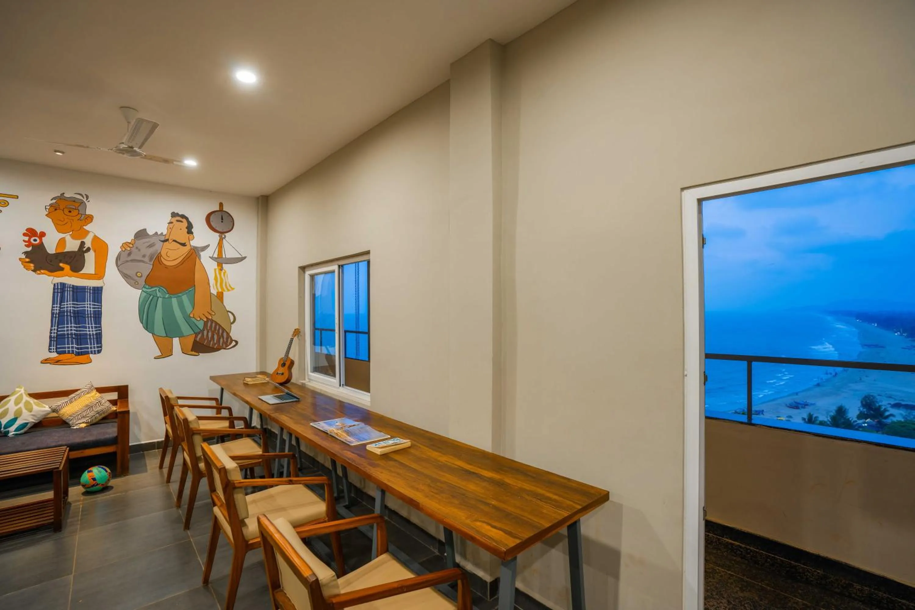 Living room in Zostel Gokarna