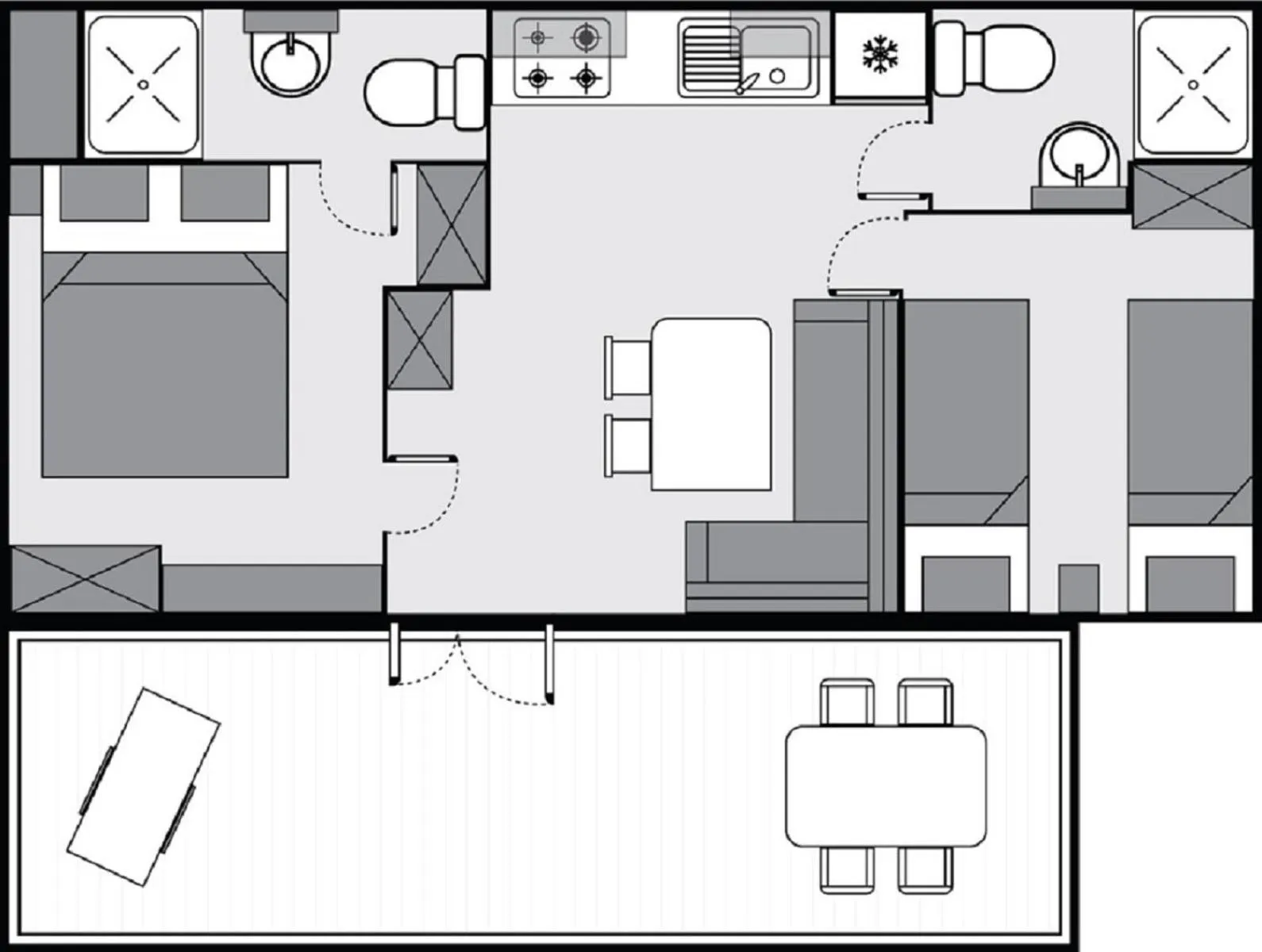 Floor plan in Mobilhome Victoria Camping Lanterna