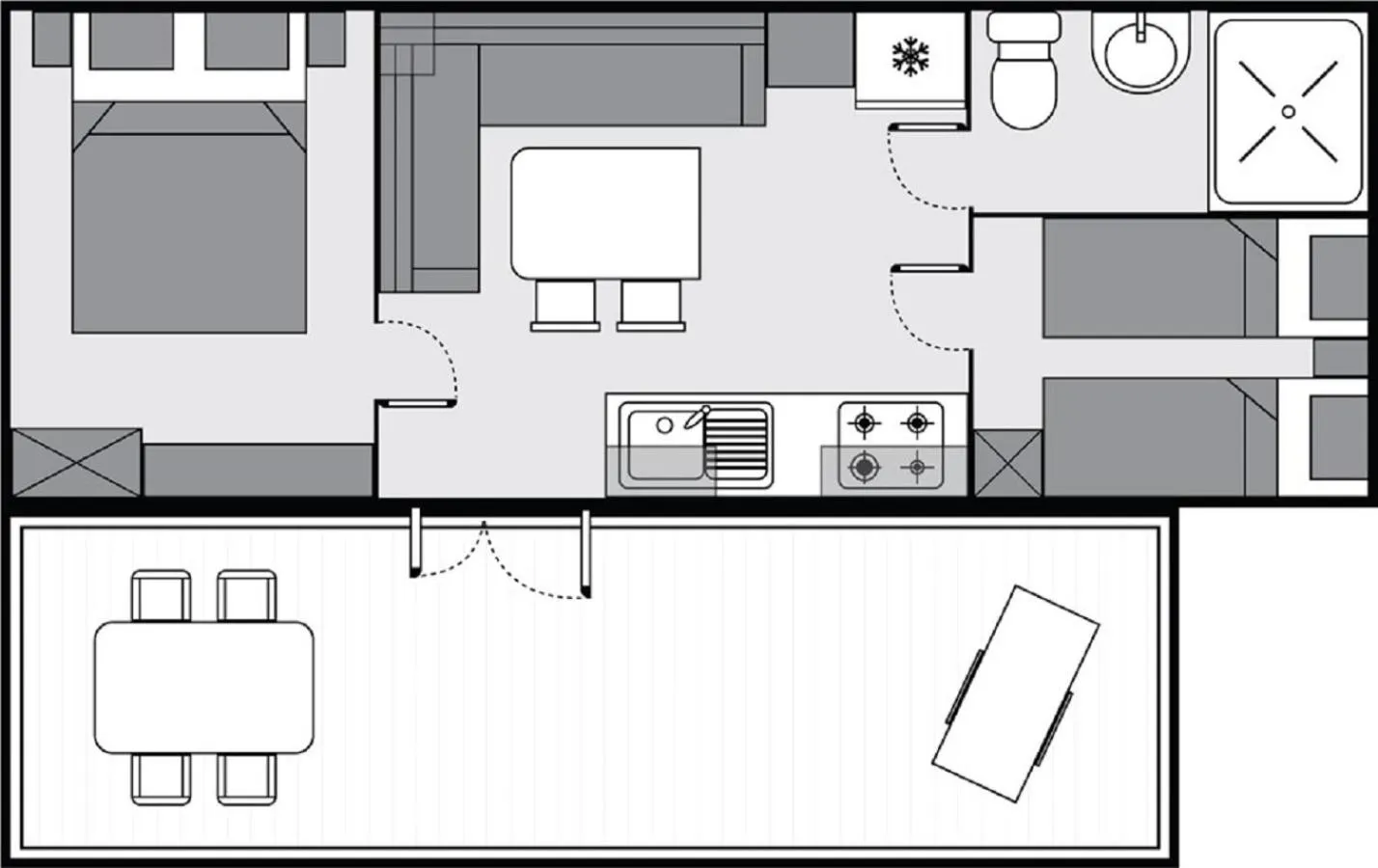 Floor plan in Mobilhome Victoria Camping Lanterna