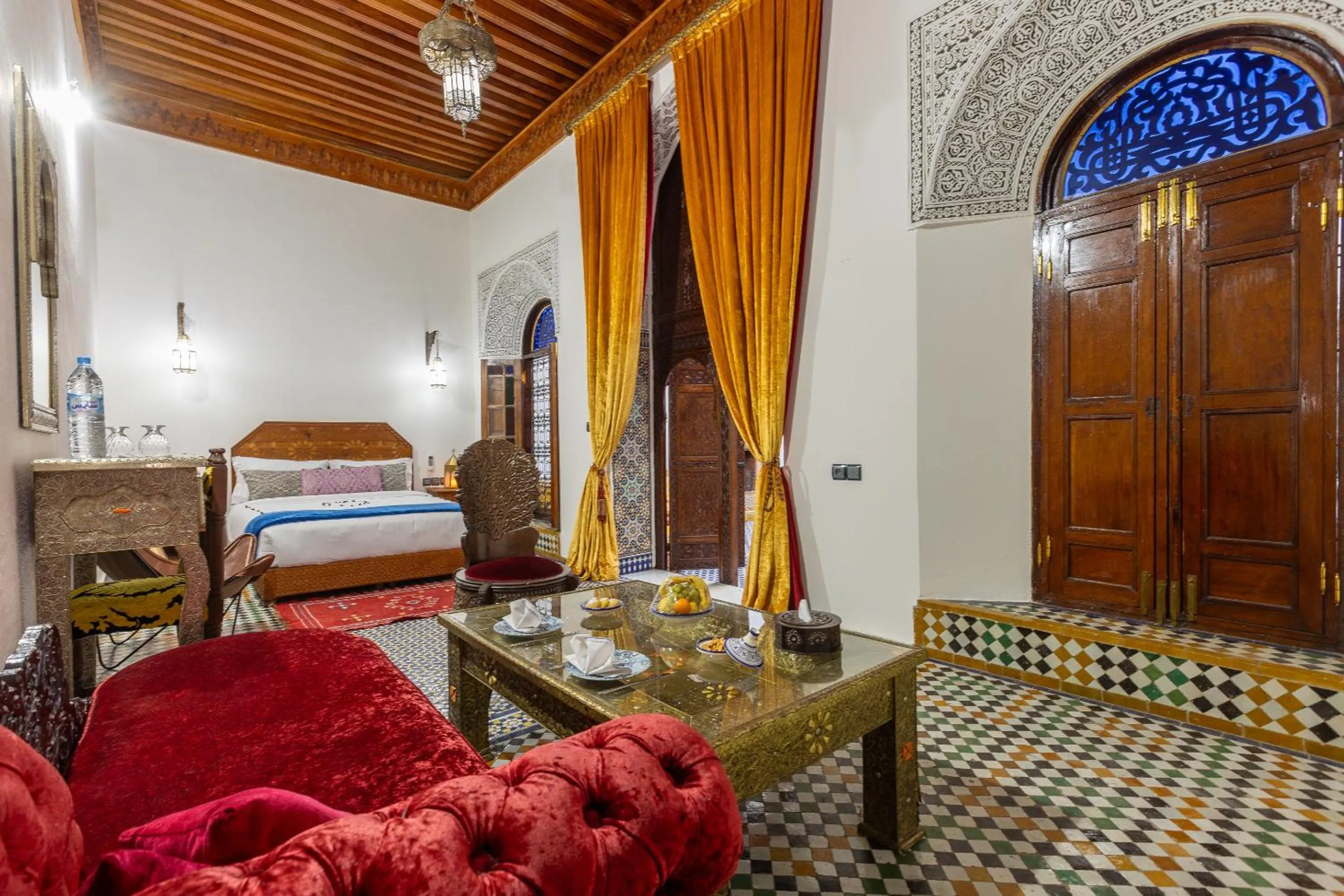 Bedroom, Bed in Palais Nazha Fes - Luxury Lodging