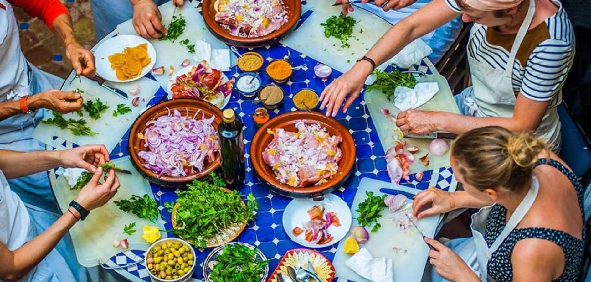 Communal kitchen in Palais Nazha Fes - Luxury Lodging