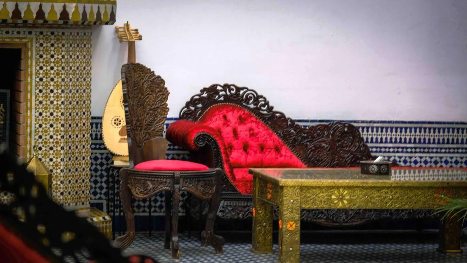 Seating area in Palais Nazha Fes - Luxury Lodging