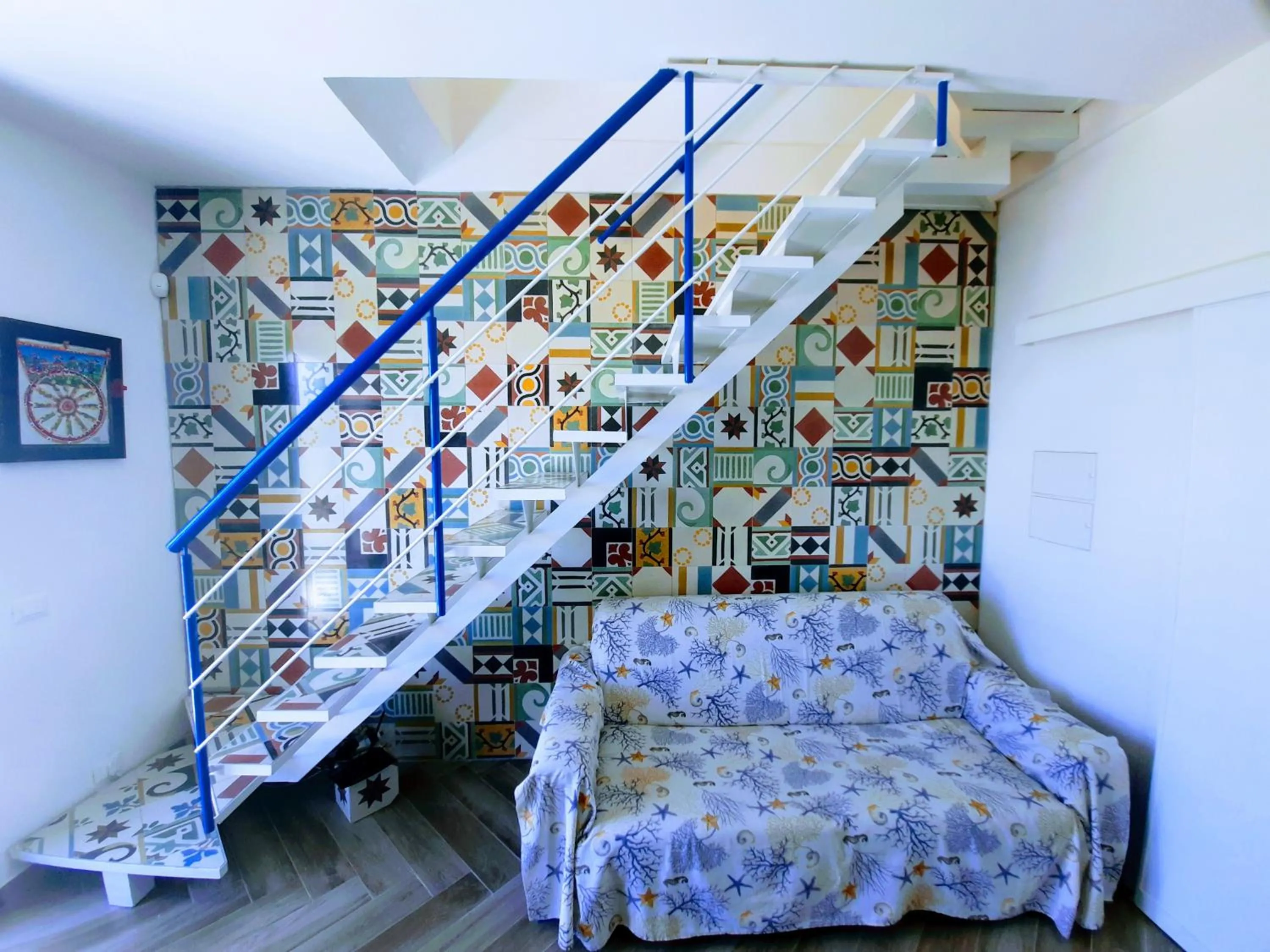 Bed in Seafront House Gabbiano Azzurro
