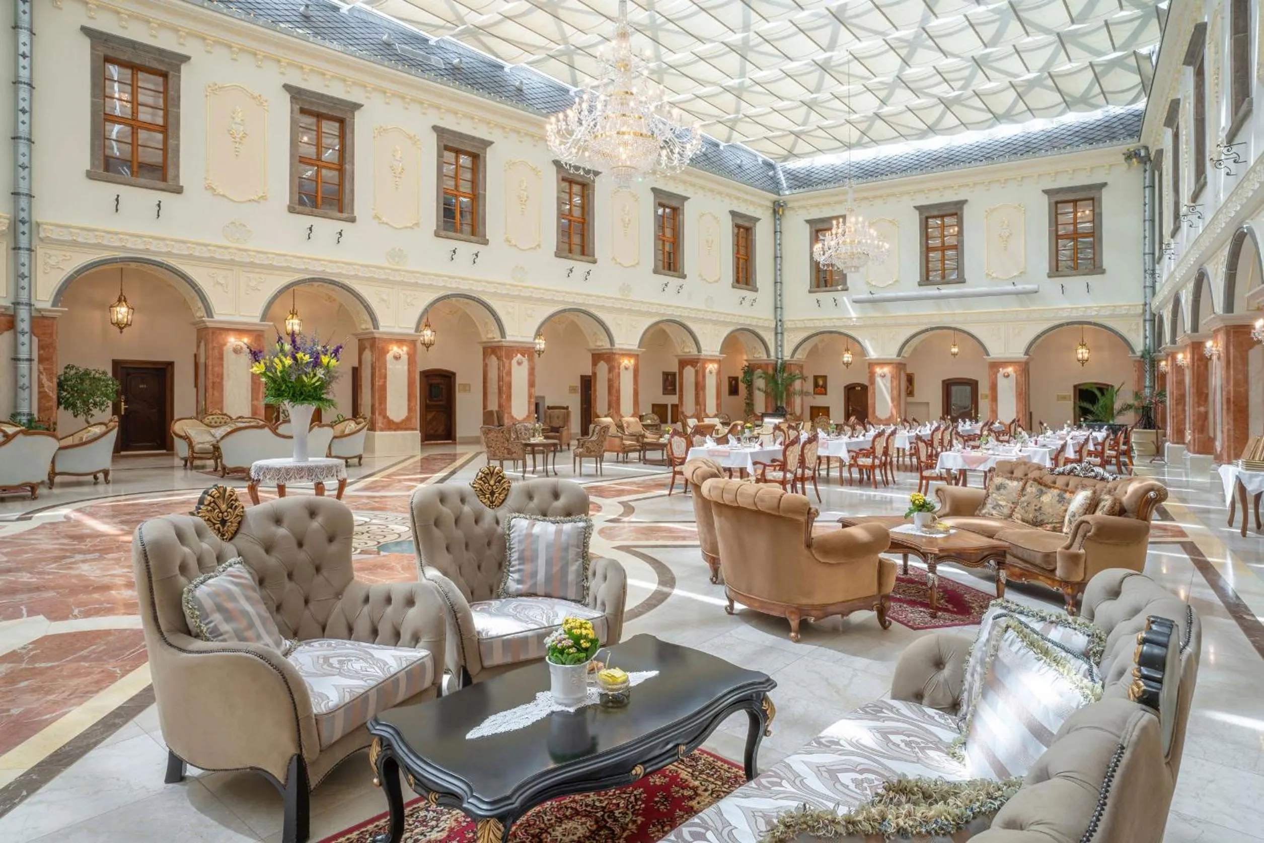 Inner courtyard view in Galicia Nueva, castle hotel