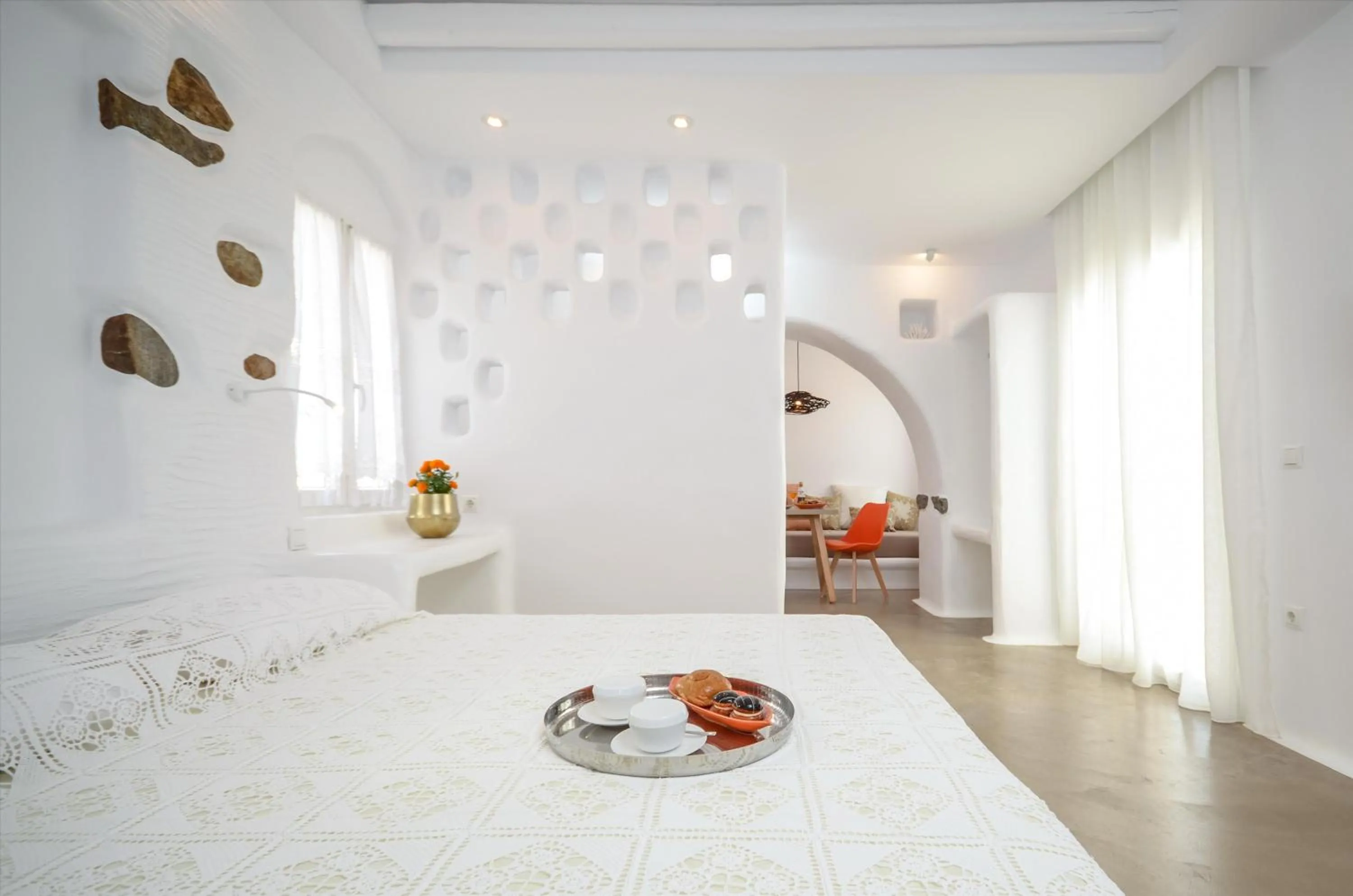 Dining area, Bed in Ktima Lino