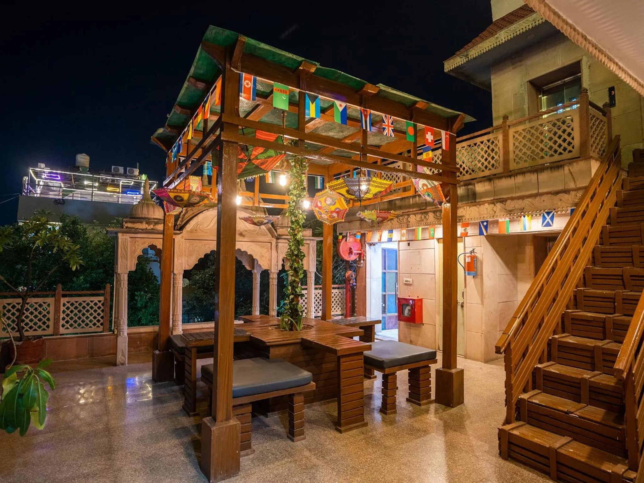 Seating area in Moustache Agra