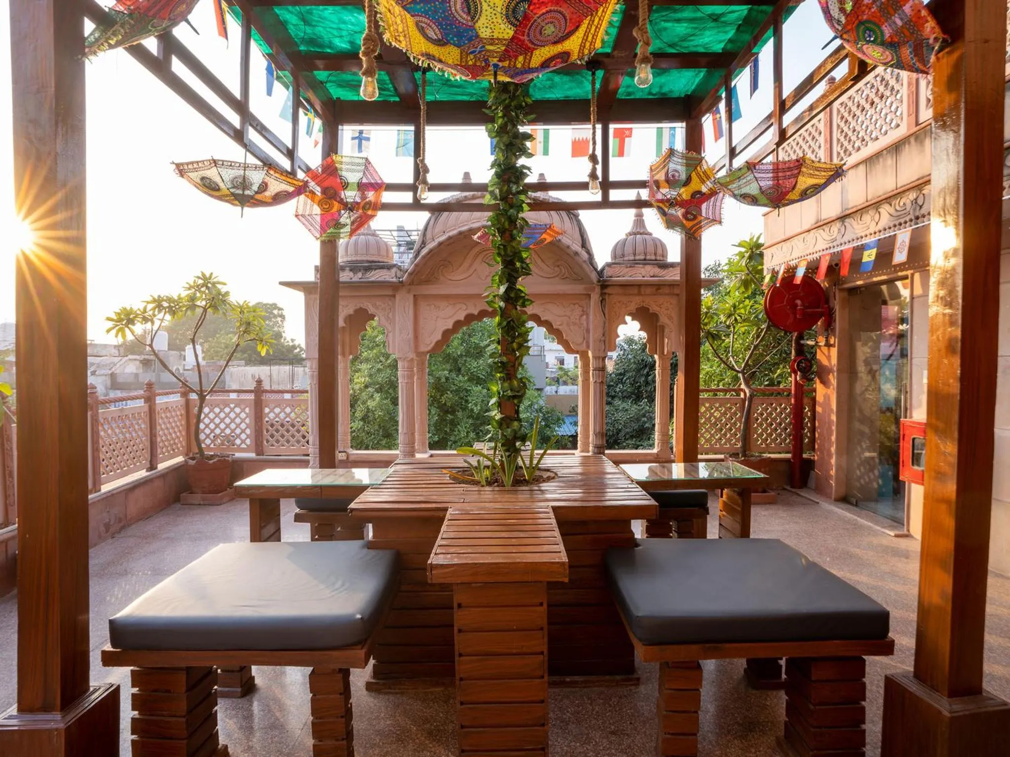 Seating area in Moustache Agra