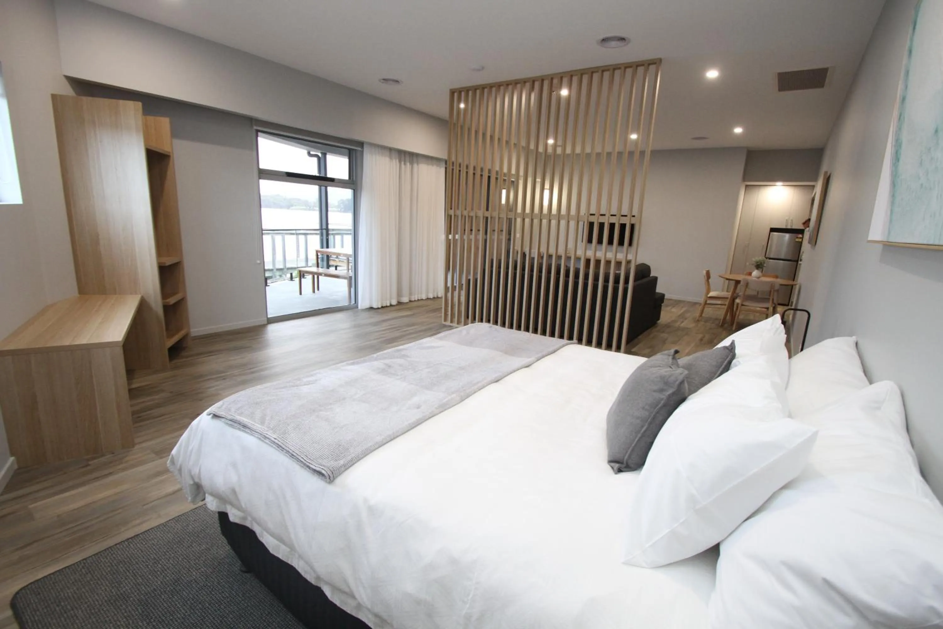 Bed in Waterfront Apartments