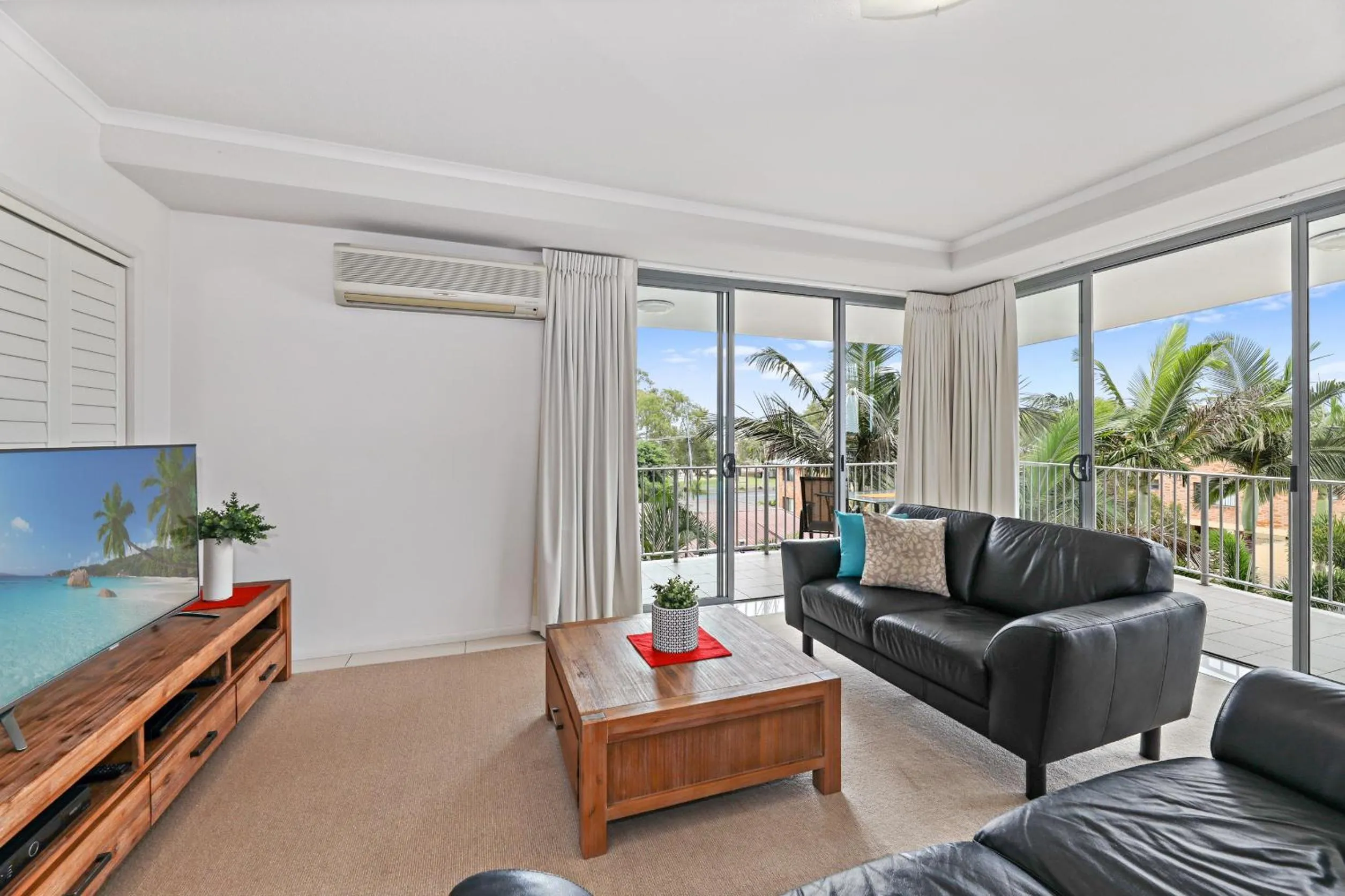 Living room in On the Bay Apartments