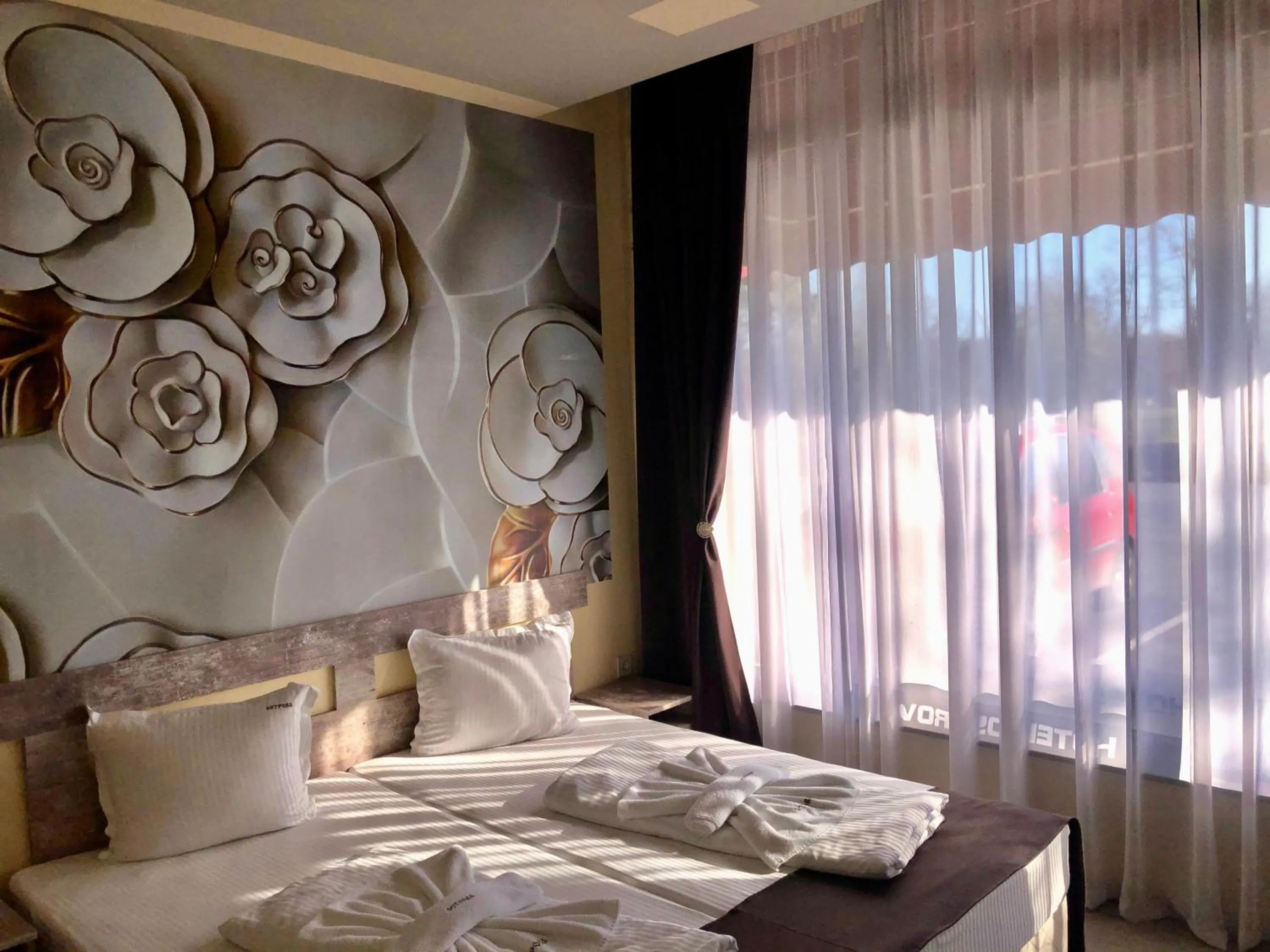 Bed in Hotel Ostrova