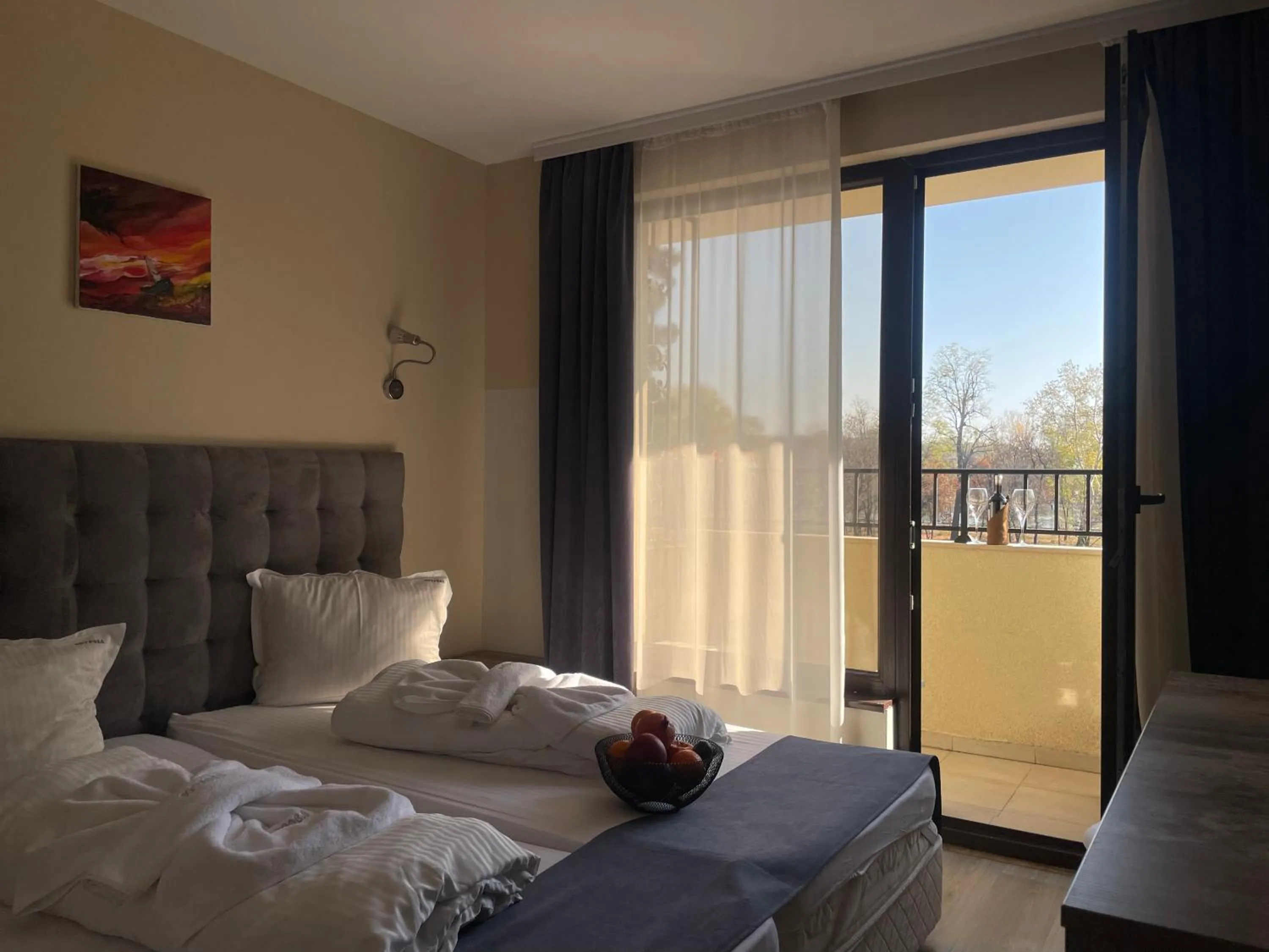 Bed in Hotel Ostrova