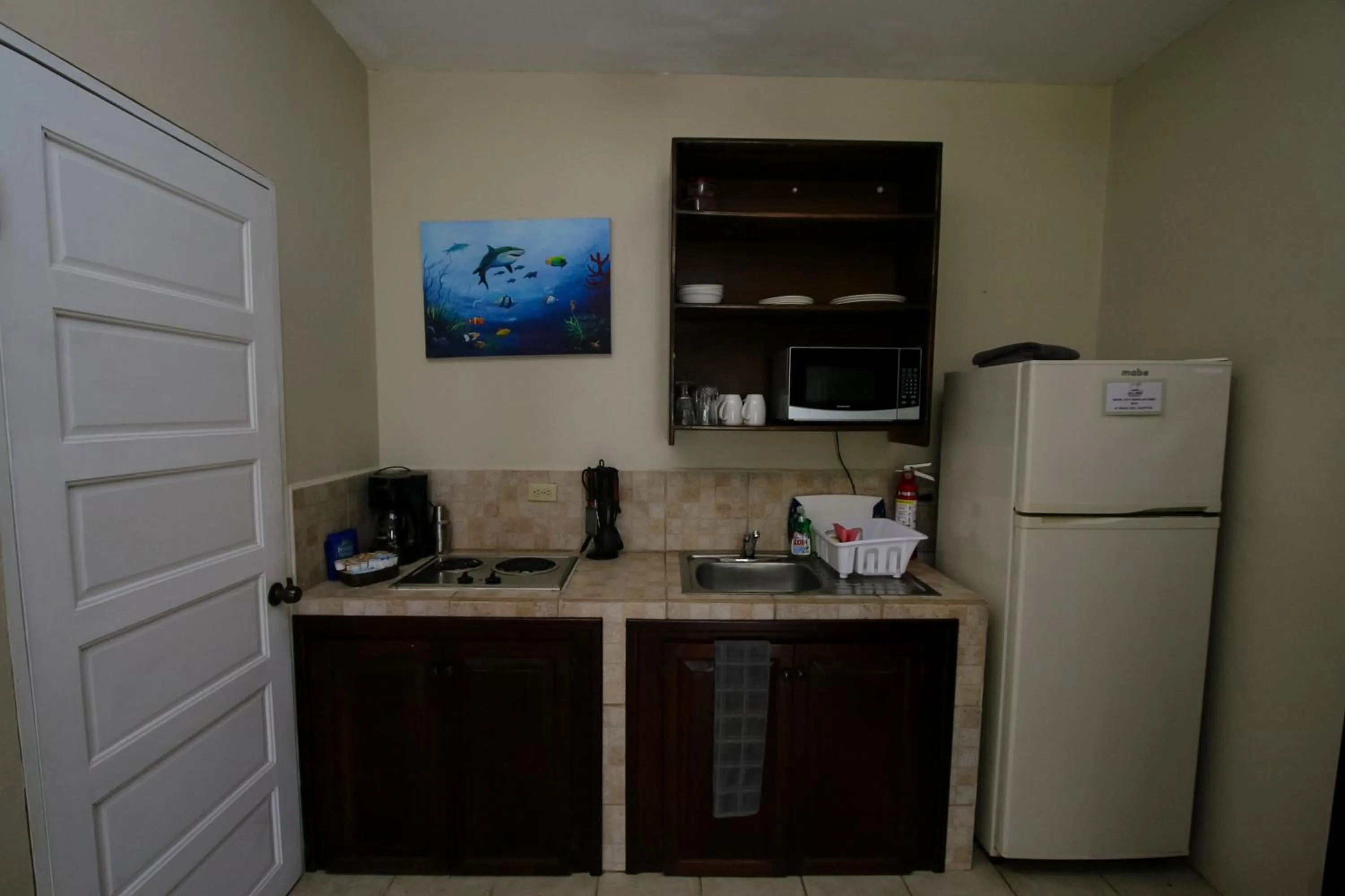 Kitchen or kitchenette in Jan's Hotel