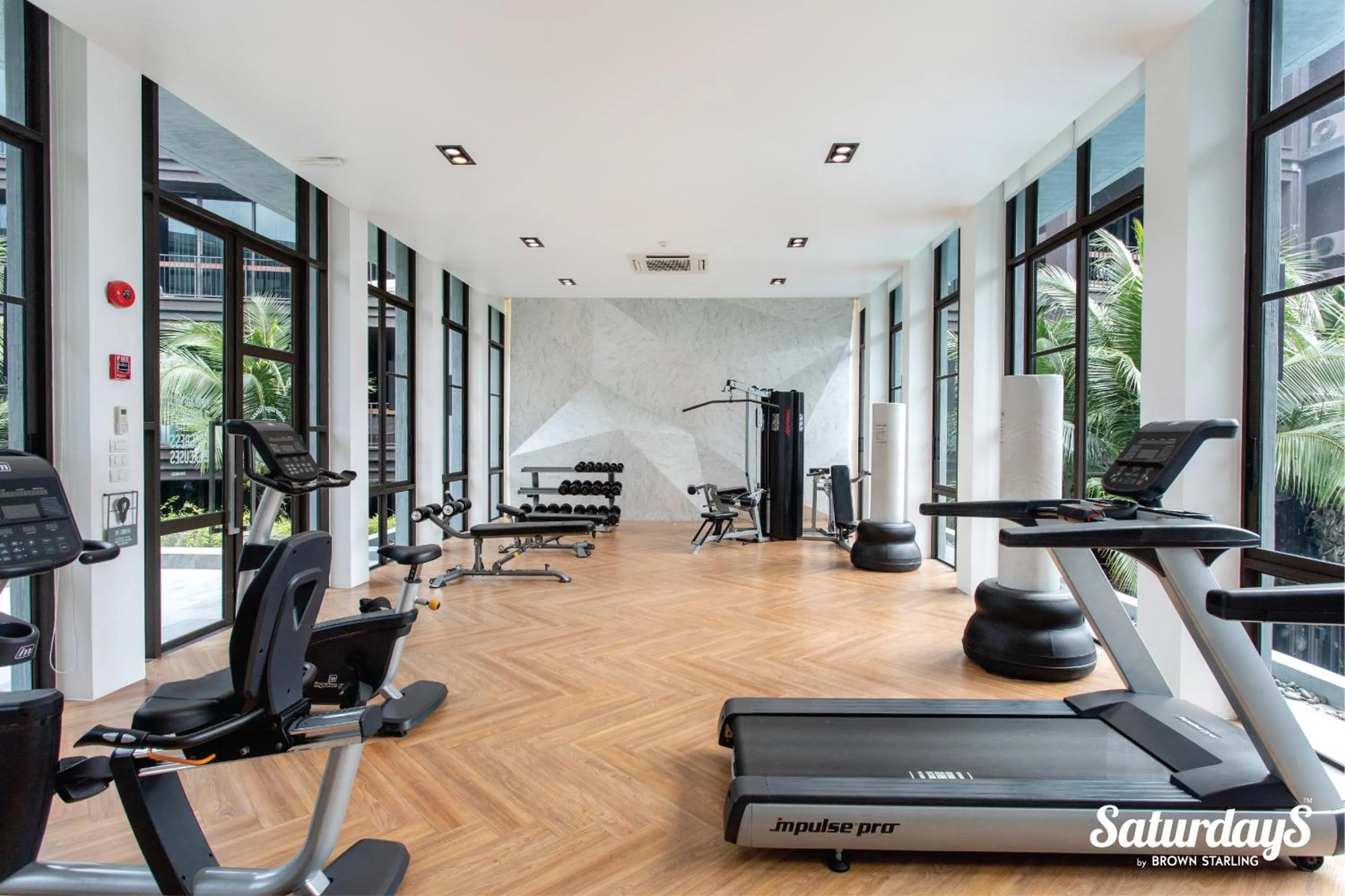 Fitness centre/facilities in Saturdays Residence by Brown Starling