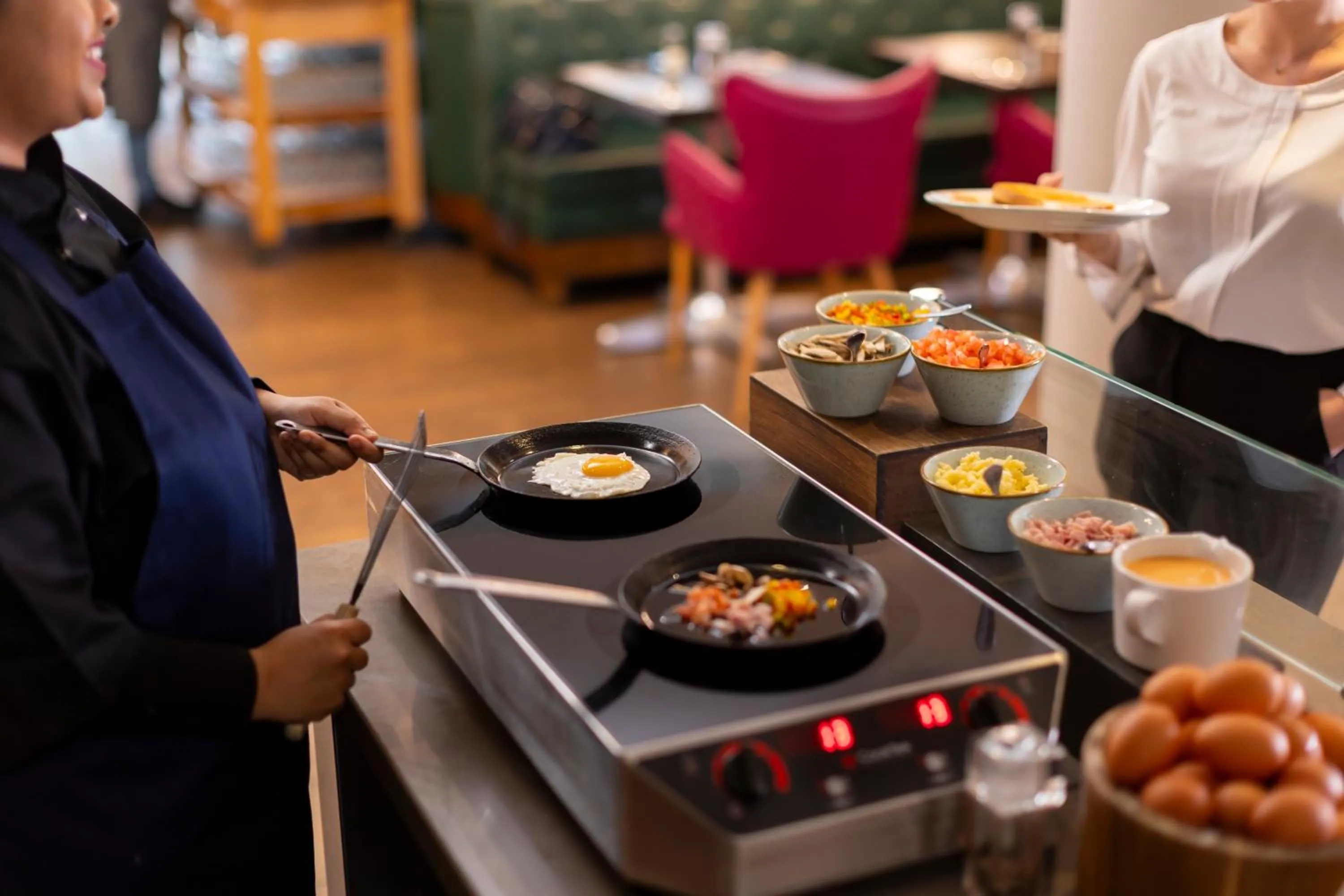 Buffet breakfast in Hilton Garden Inn Birmingham Brindley Place