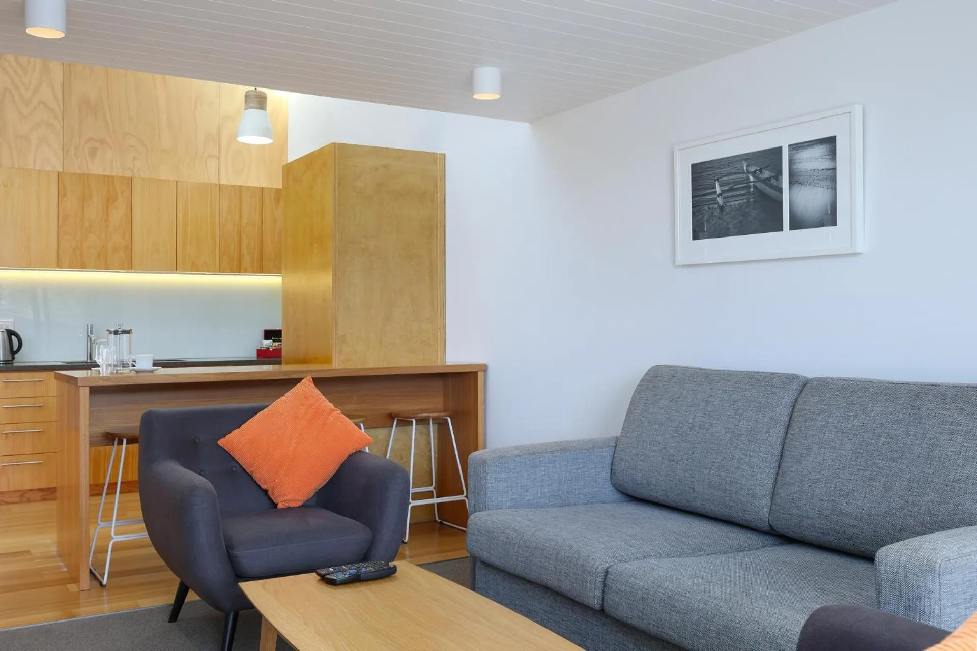 Living room in Kaiteriteri Recreation Reserve Apartments