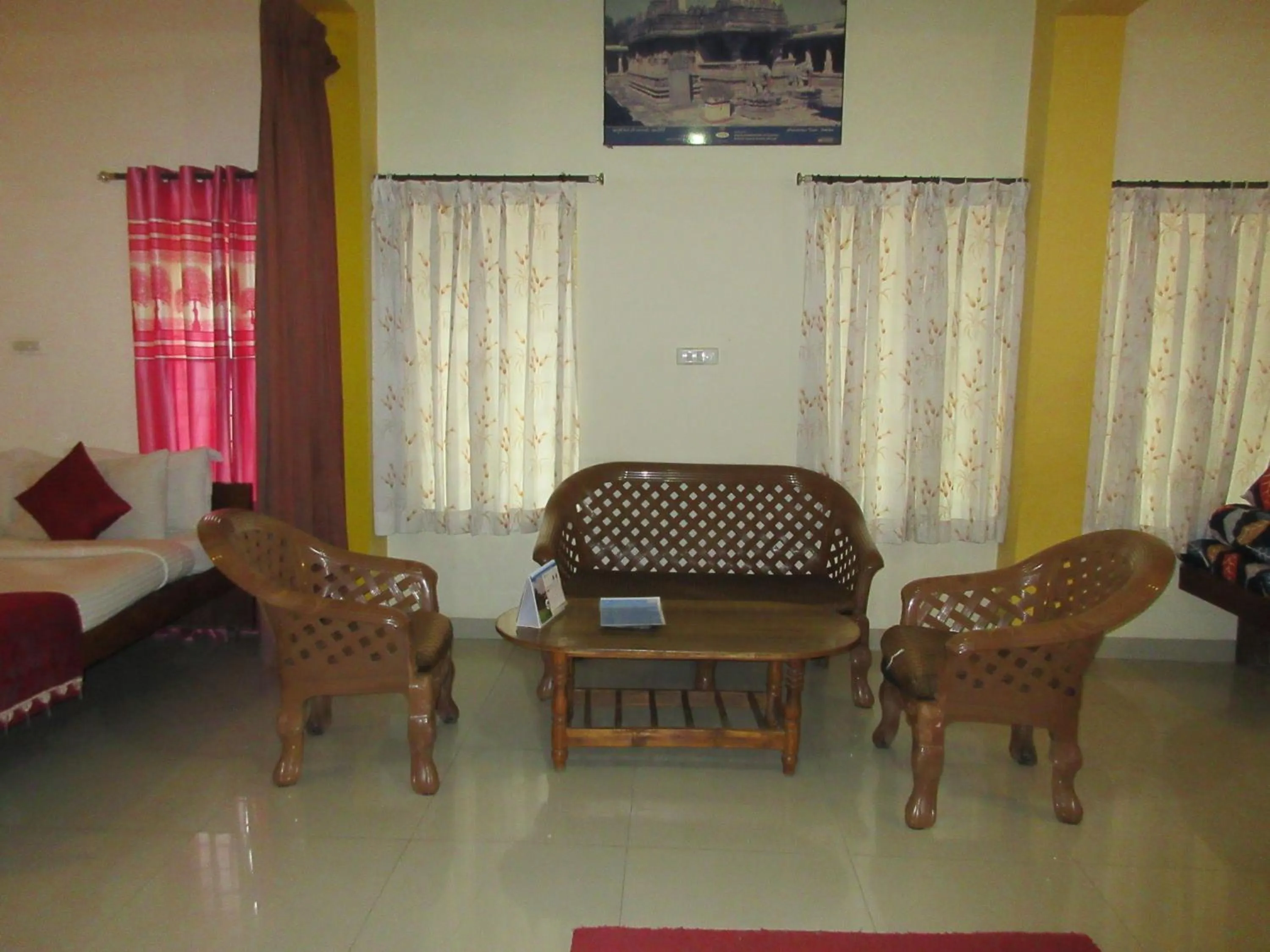 Seating area in KSTDC Hotel Mayura Velapuri Belur