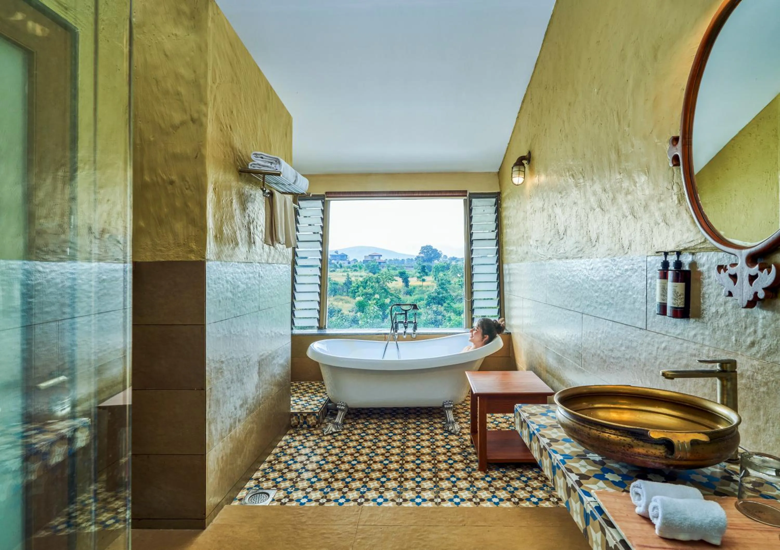 Bathroom in Grape County Eco Resort & Spa, Nashik