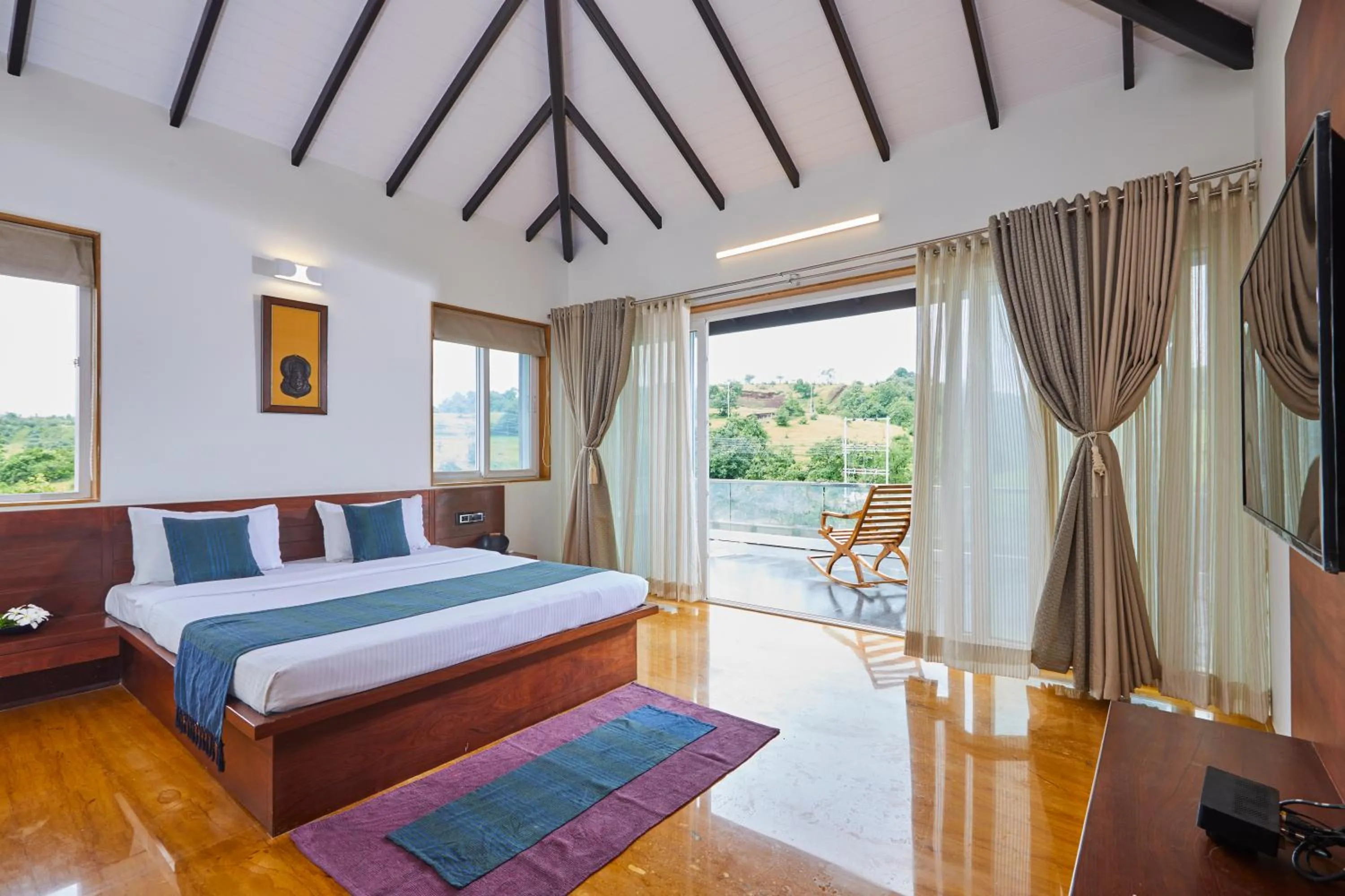 Bed in Grape County Eco Resort & Spa, Nashik