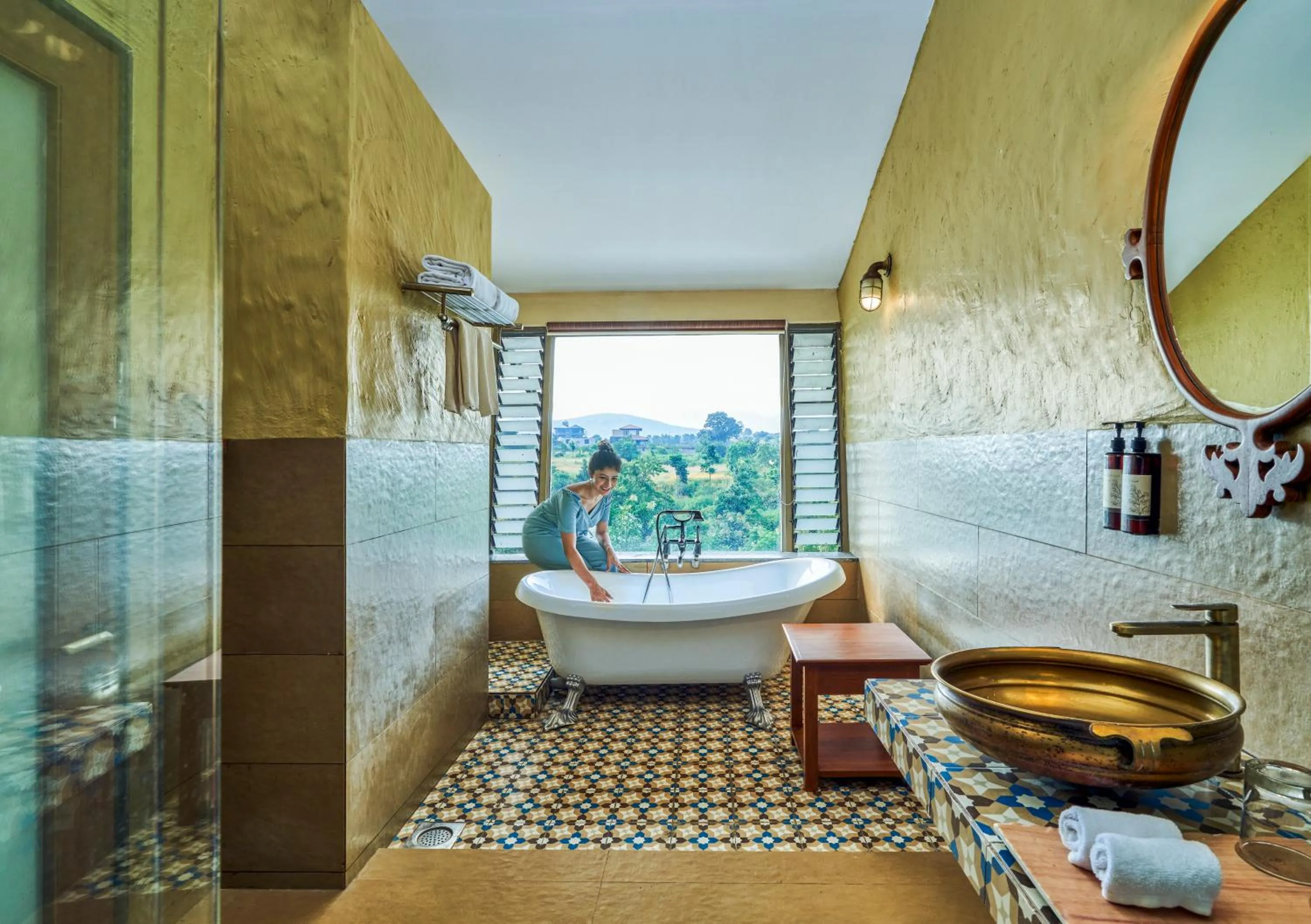 Bathroom in Grape County Eco Resort & Spa, Nashik