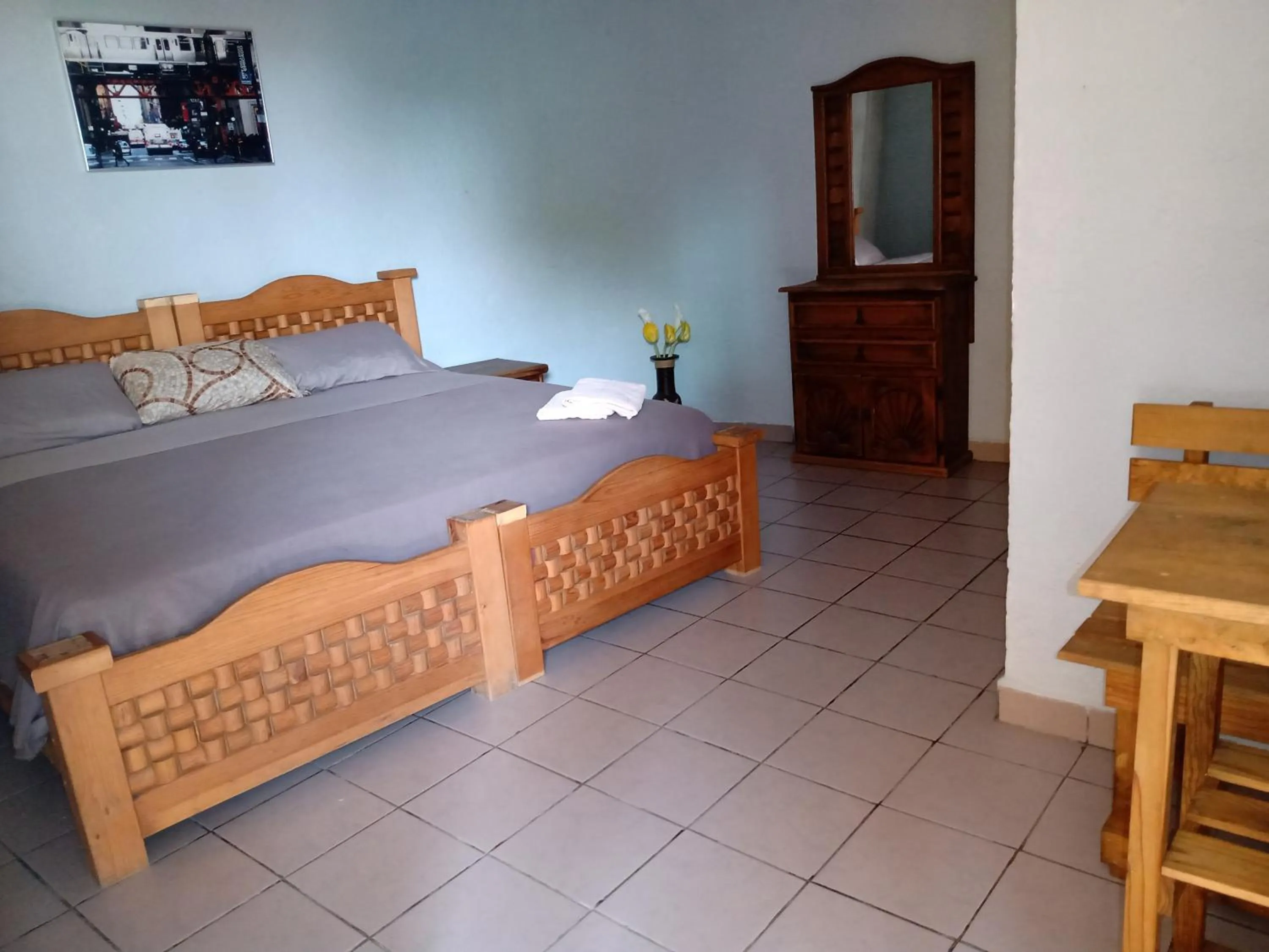 Bed in Hospedaje San Antonio Tepoztlán.