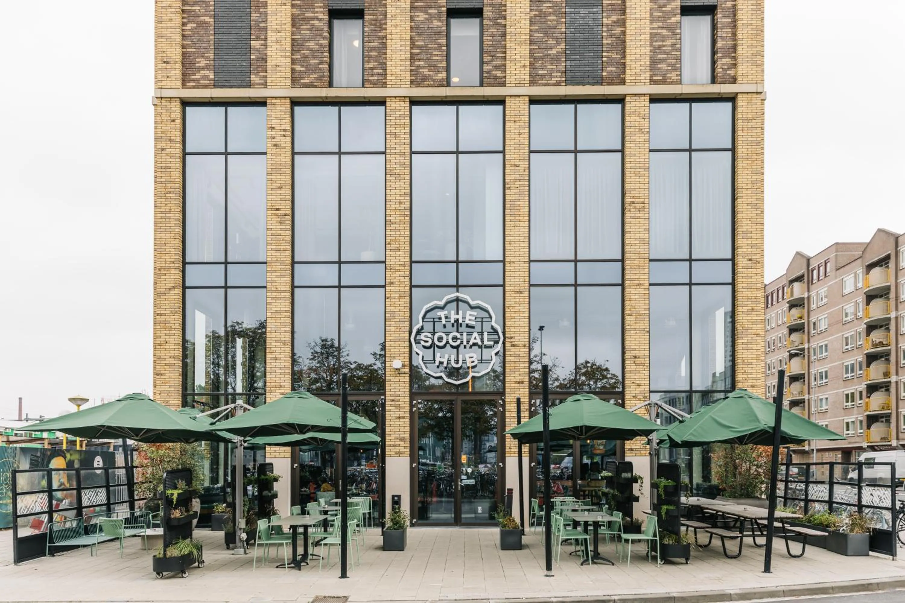 Facade/entrance in The Social Hub Eindhoven