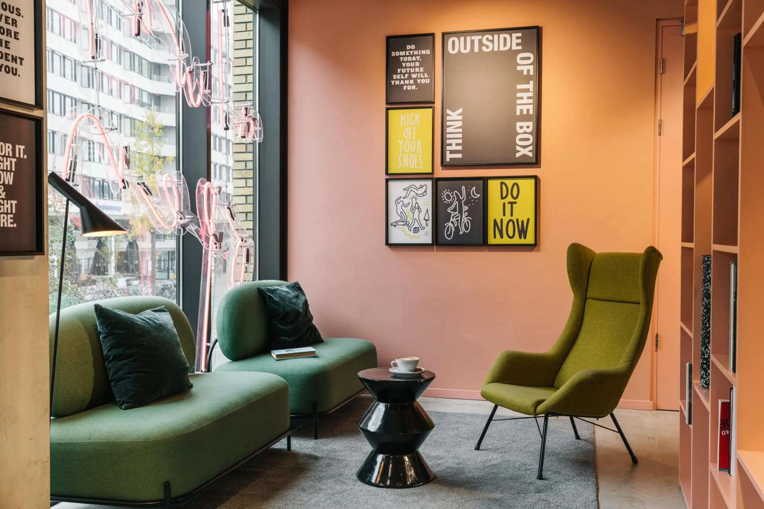 Seating area in The Social Hub Eindhoven