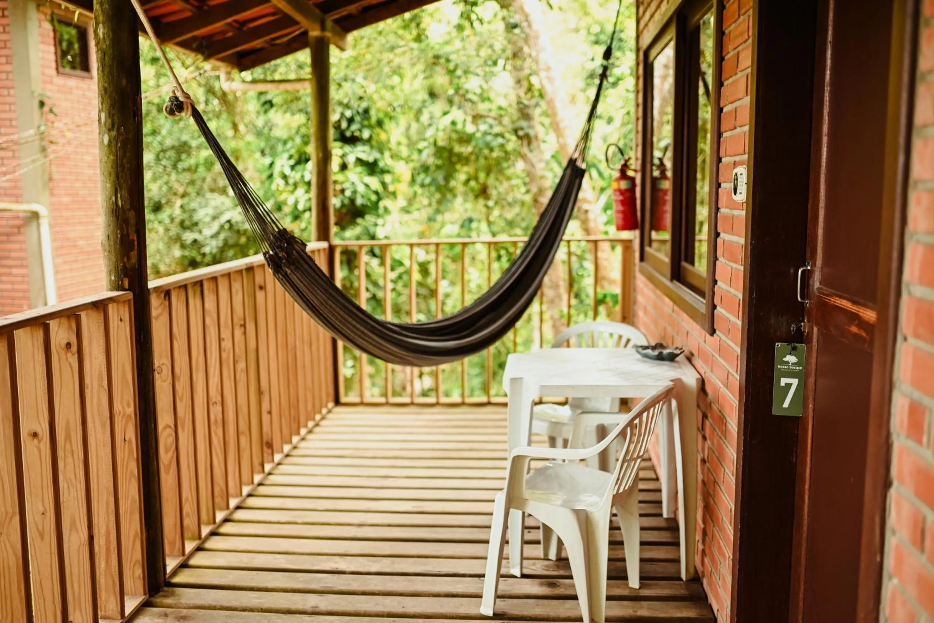 Balcony/Terrace in Pousada Nosso Bosque