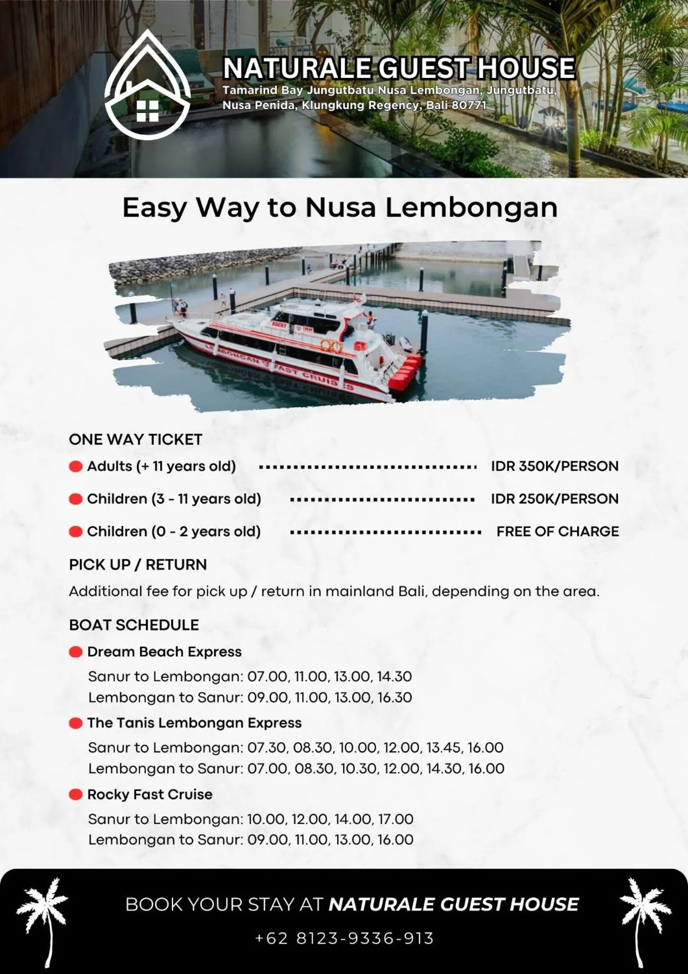 shuttle in Naturale Guest House