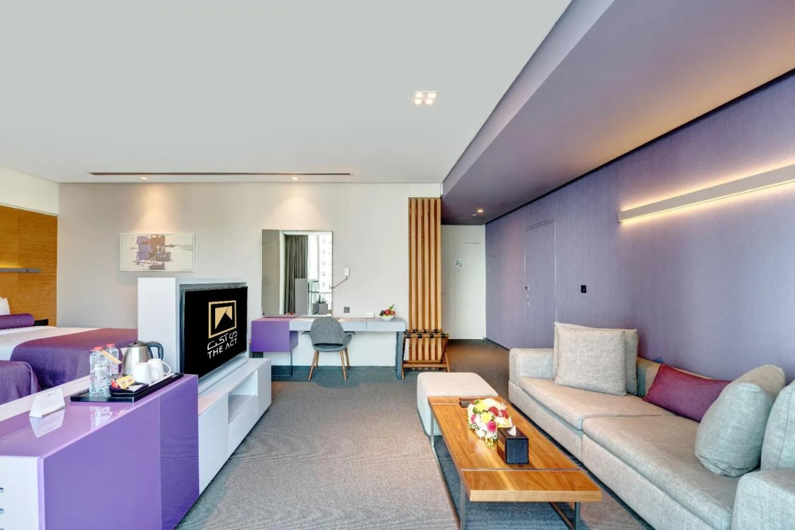 Seating area in The Act Hotel Sharjah