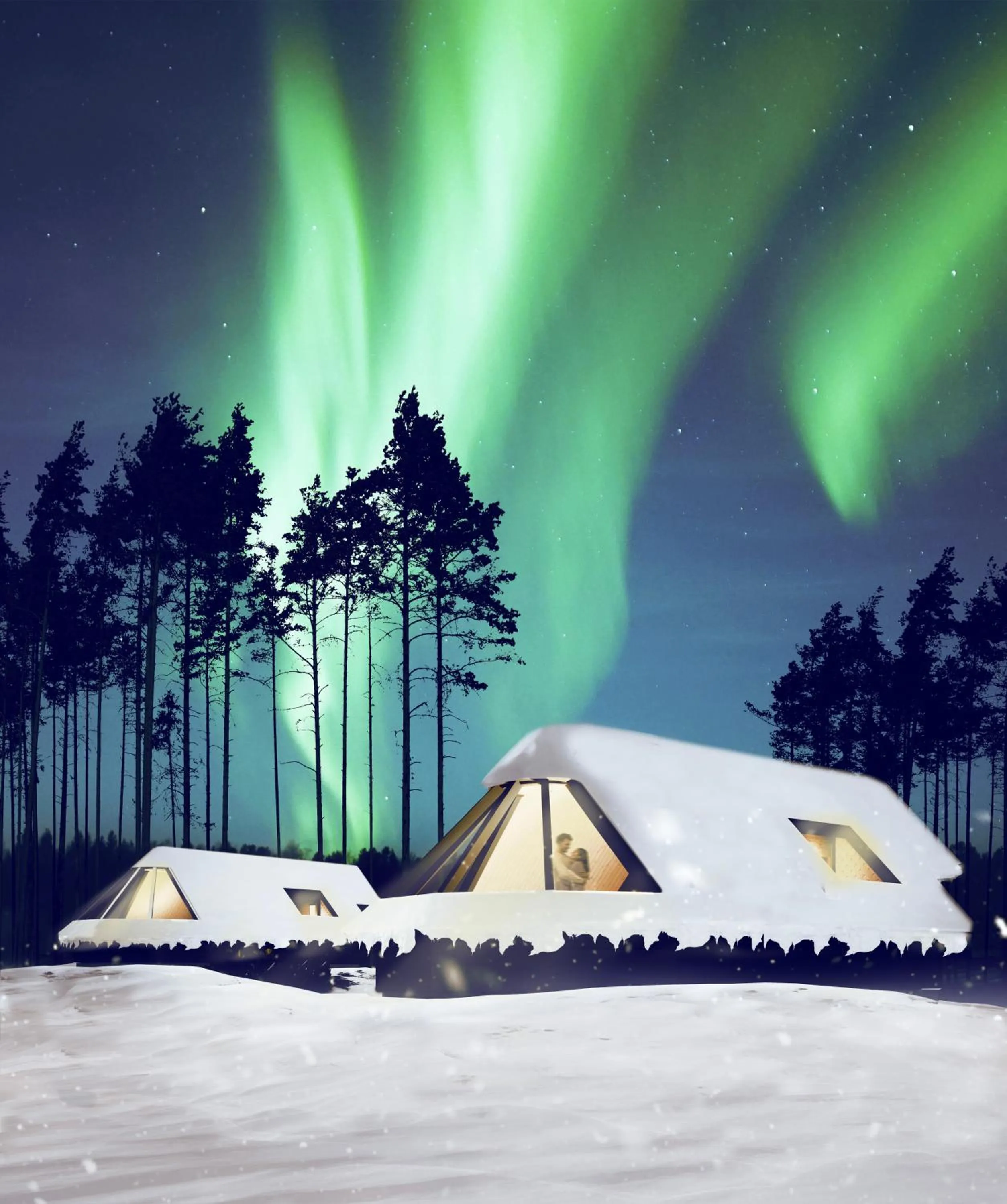 Winter in Aurora Village Ivalo