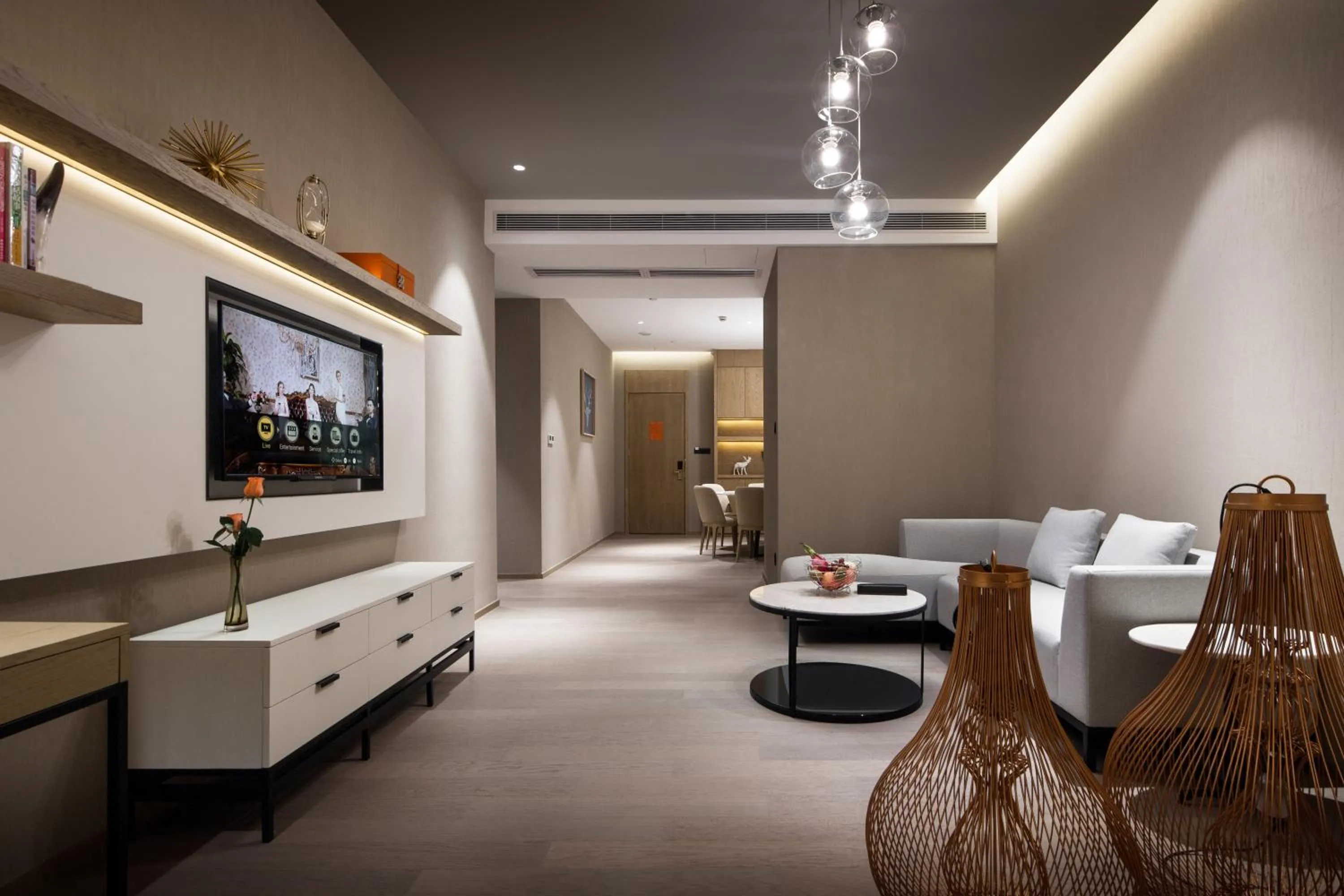 Decorative detail, Bed in Swisstouches Guangzhou Hotel Residences