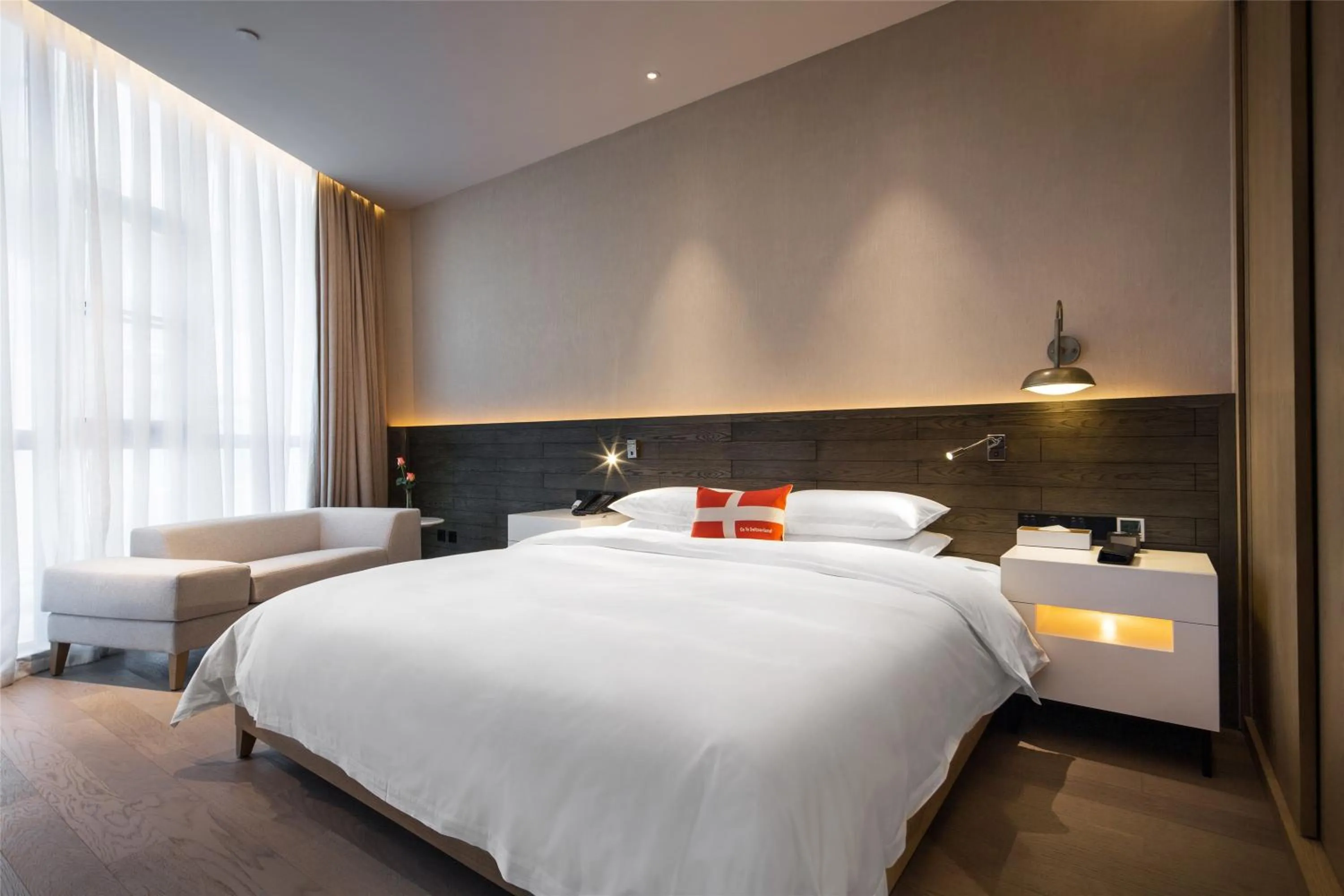 Bedroom, Bed in Swisstouches Guangzhou Hotel Residences