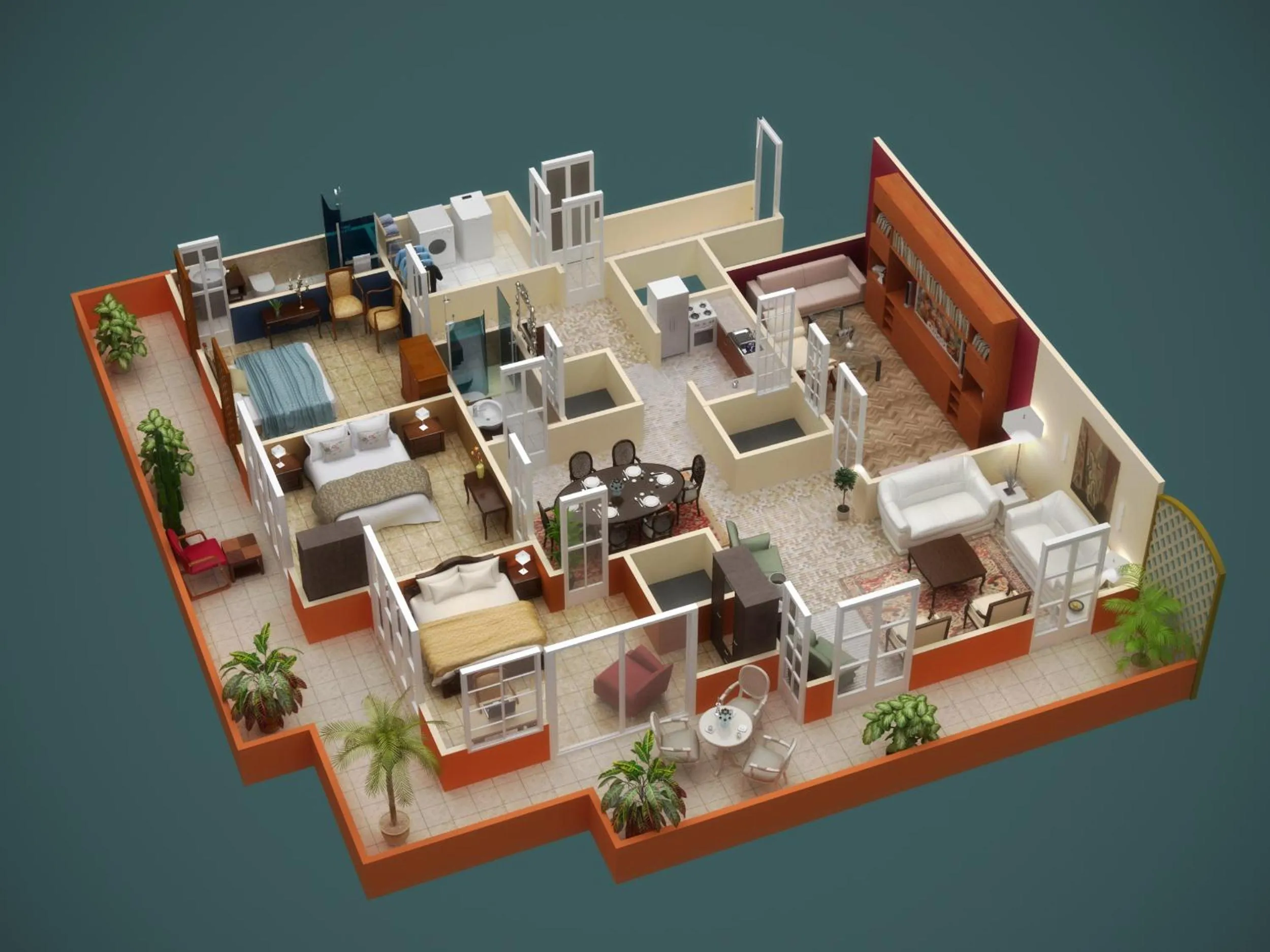 Floor plan in The Coral Penthouse in Rio de Janeiro - 7 Bedrooms