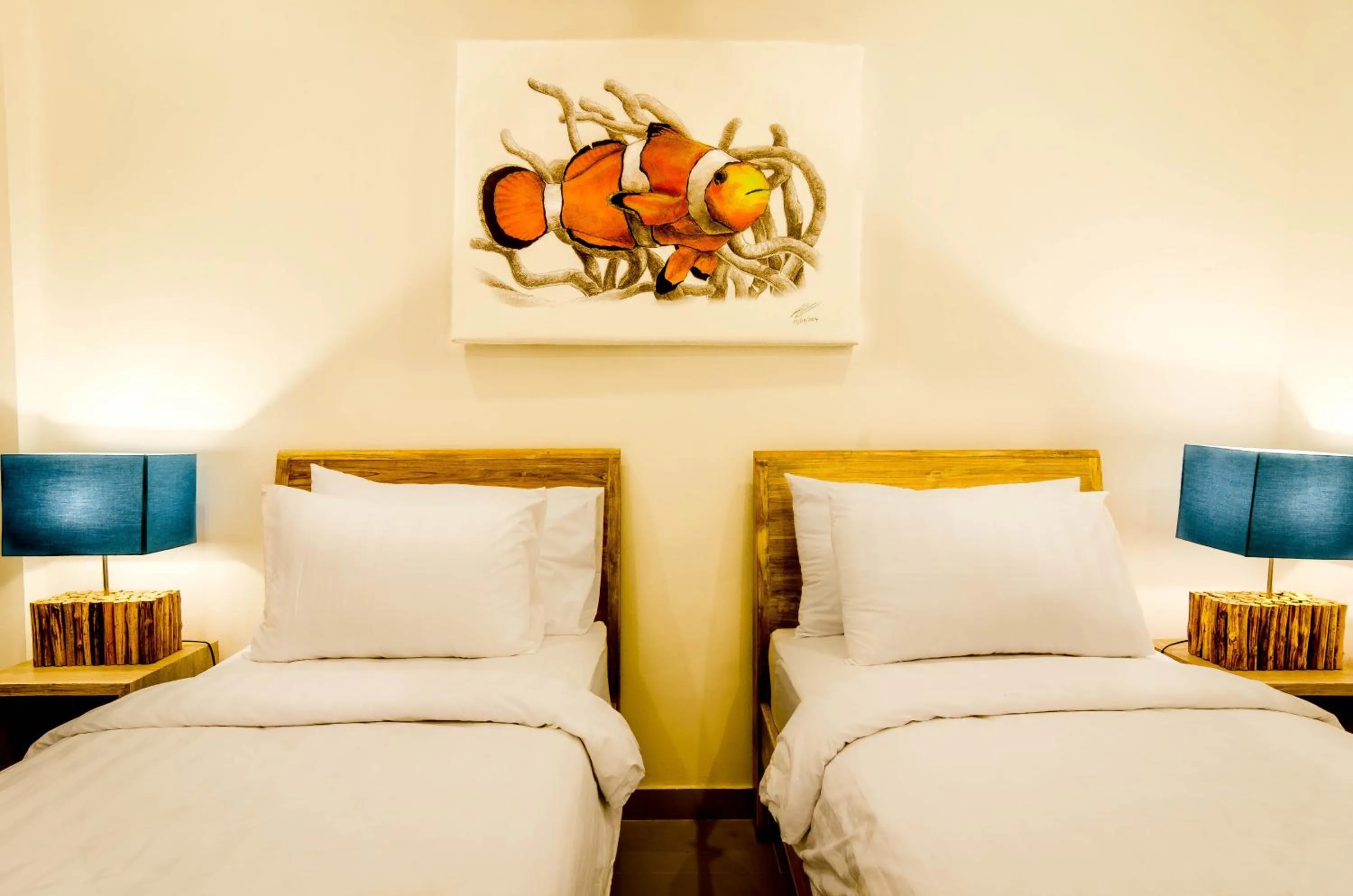 Decorative detail, Bed in Blue Marlin Dive Resort Trawangan