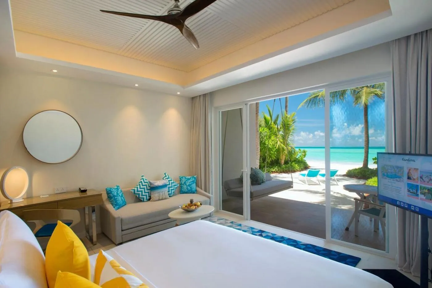 View (from property/room), Bed in Kandima Maldives - 50 Percent Off Return Domestic Flights for stays of 4 nights or more between 11th April 2026 to 31st October 2026