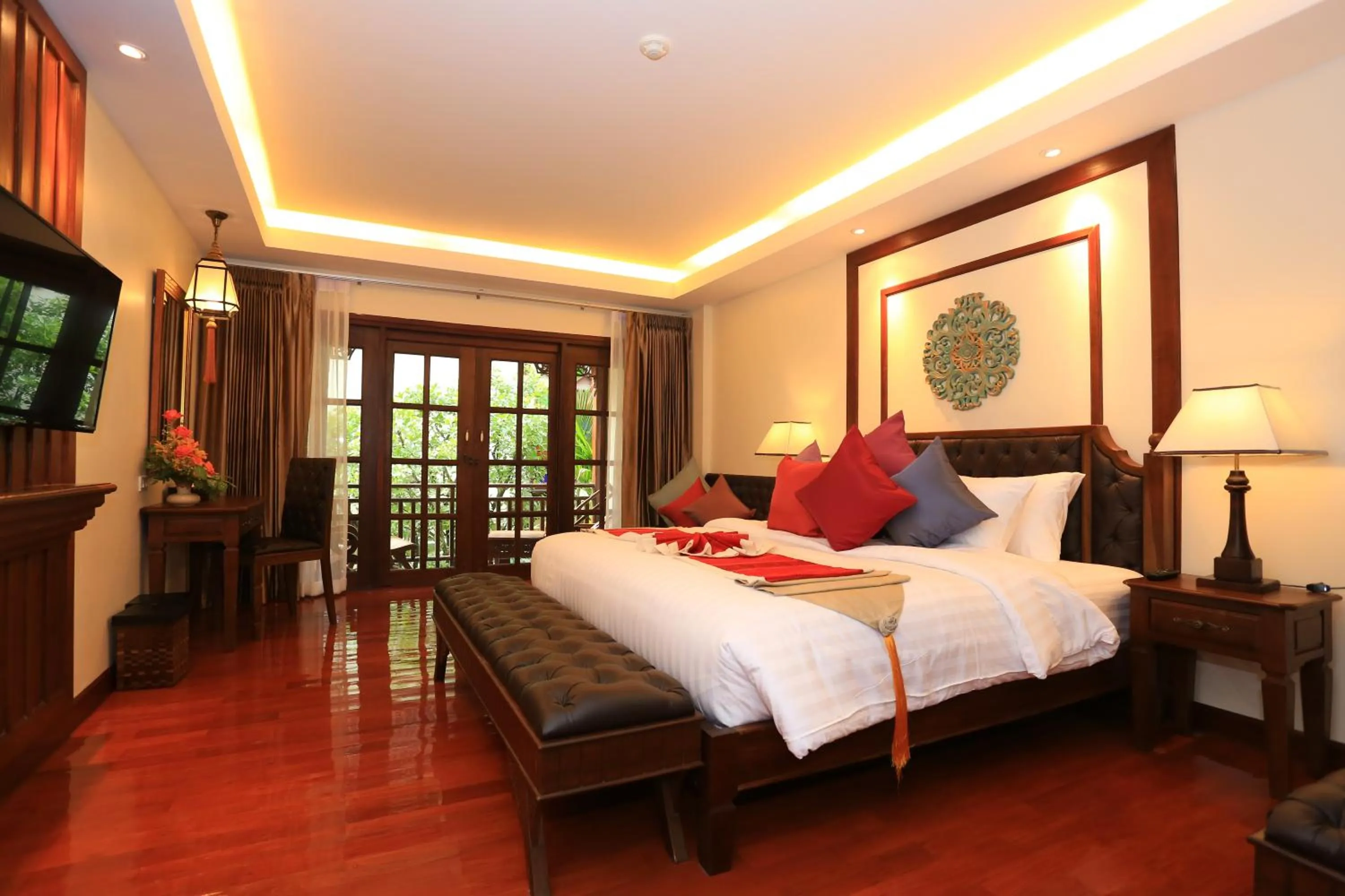 Bed in Viangluang Resort