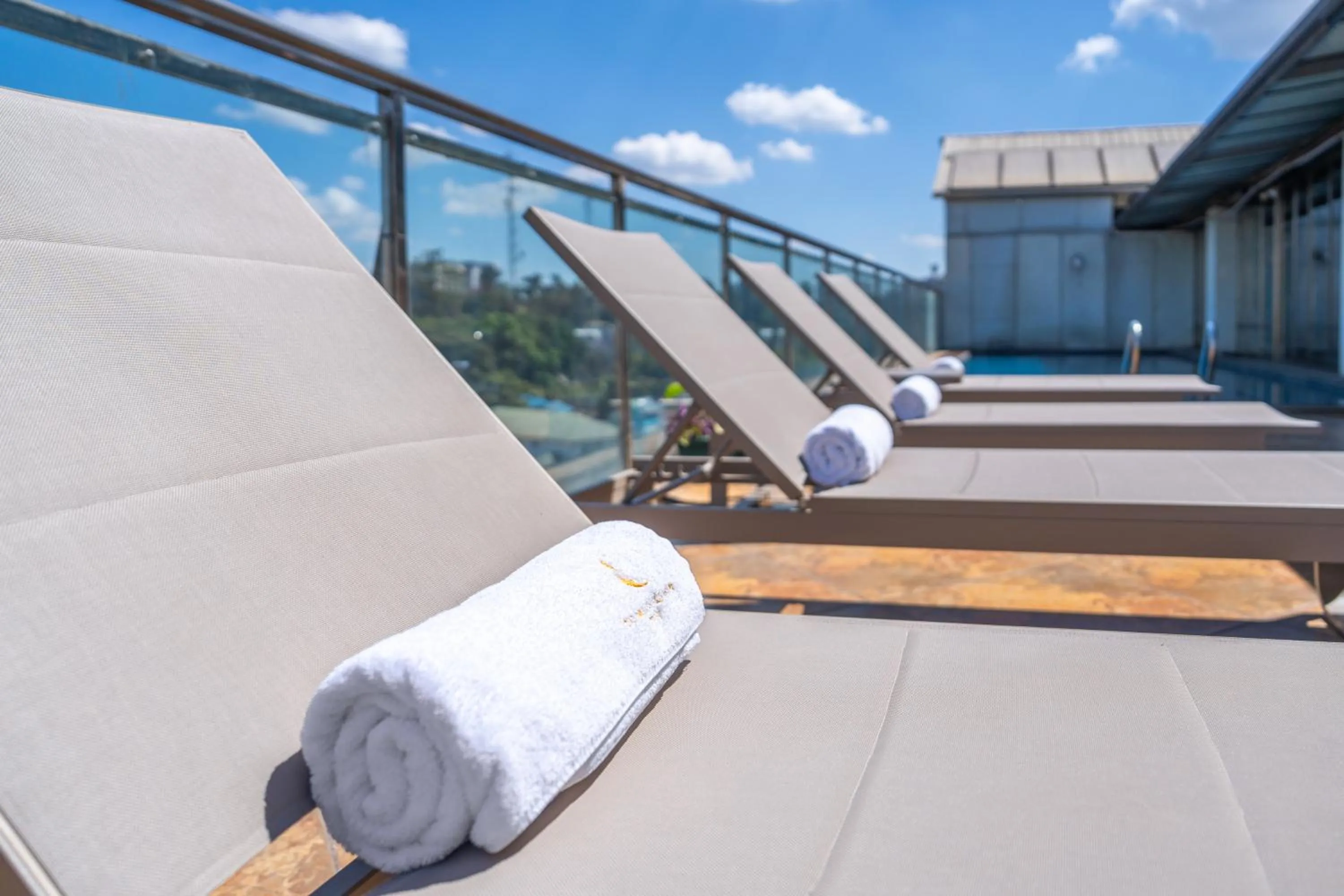 Pool view in Swiss Lenana Mount Hotel