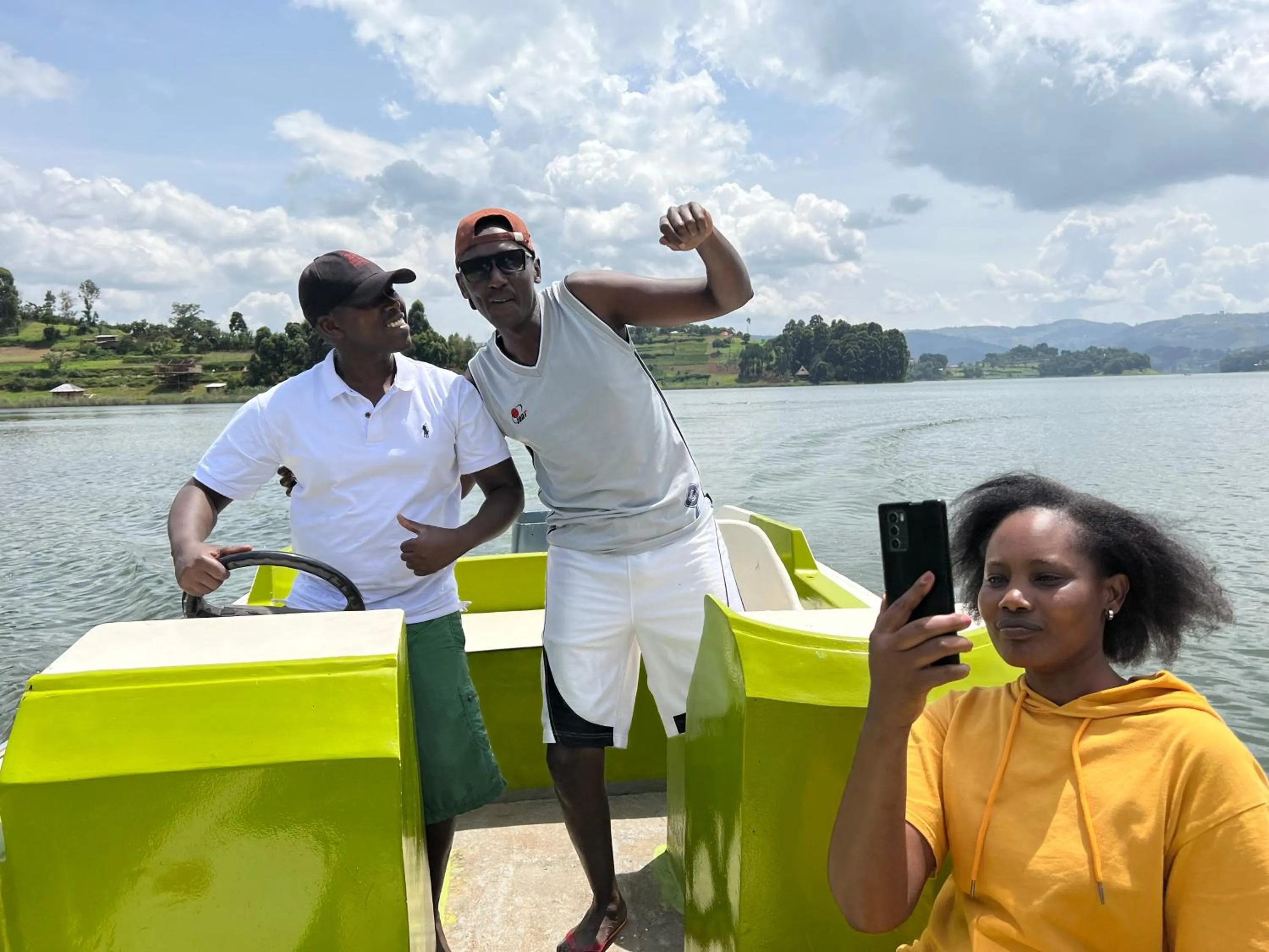 People in Lake Bunyonyi Rock Resort